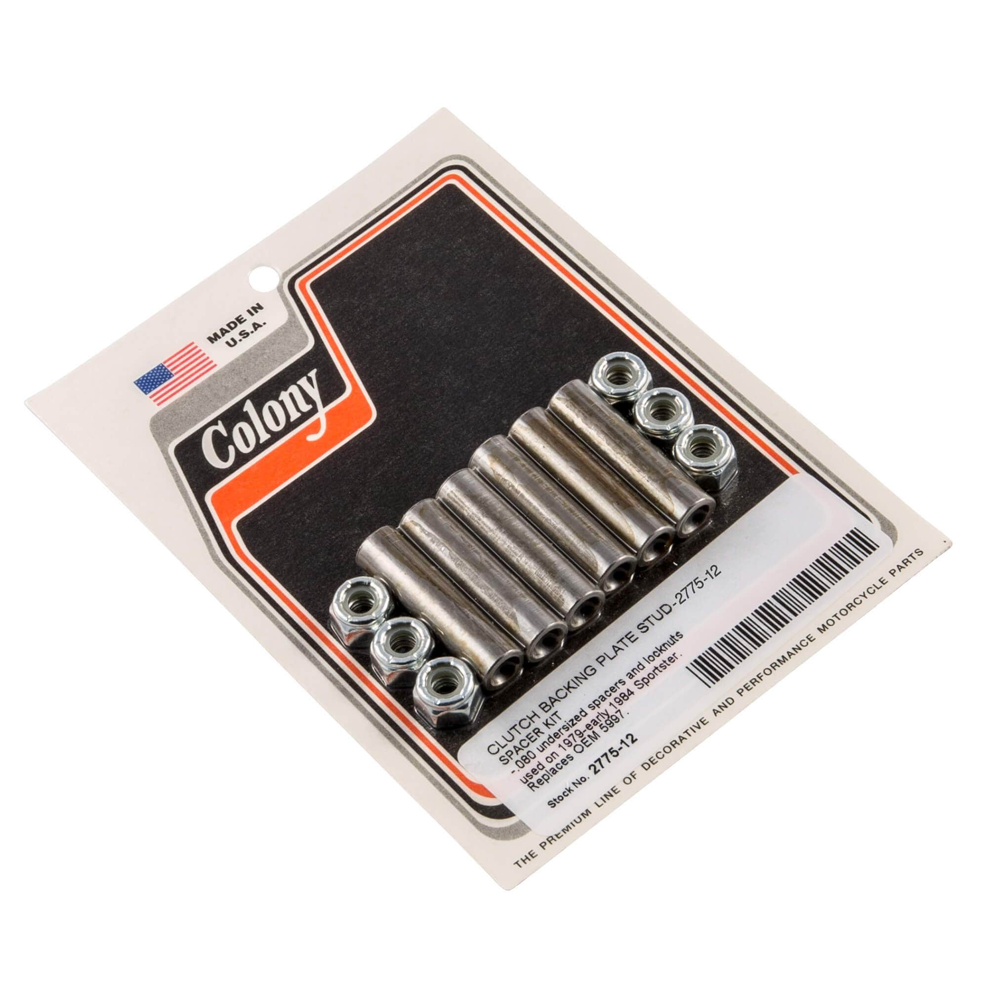 #2775-12 Undersize Clutch Backing Plate Stud Spacer Kit 1979-1984 Harley-Davidson Sportster