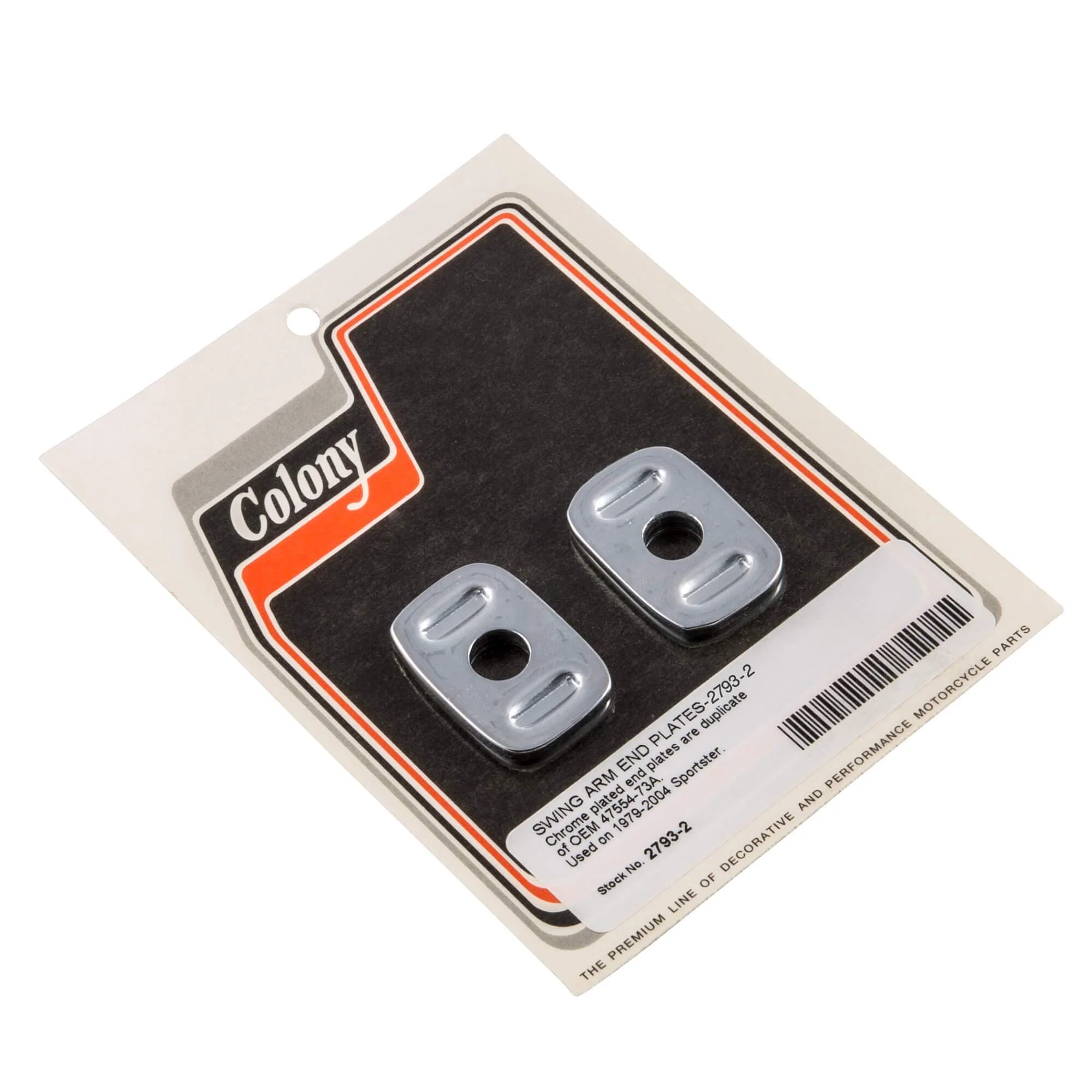 #2793-2 Swing Arm End Plates 1979-2004 Harley-Davidson Sportster - Chrome Plated