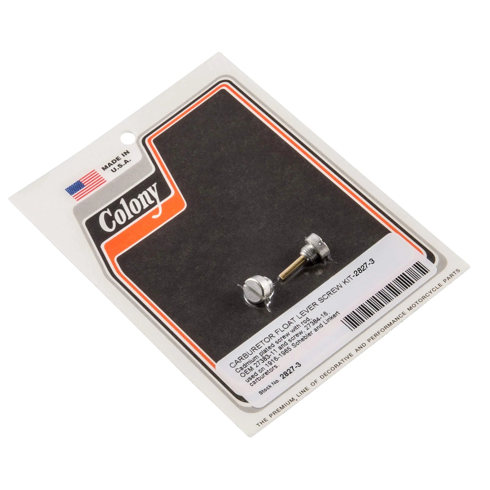 #2827-3 Schebler and Linkert Carburetor Float Lever Screw Kit 1916-1965 Harley-Davidson - CAD Plated