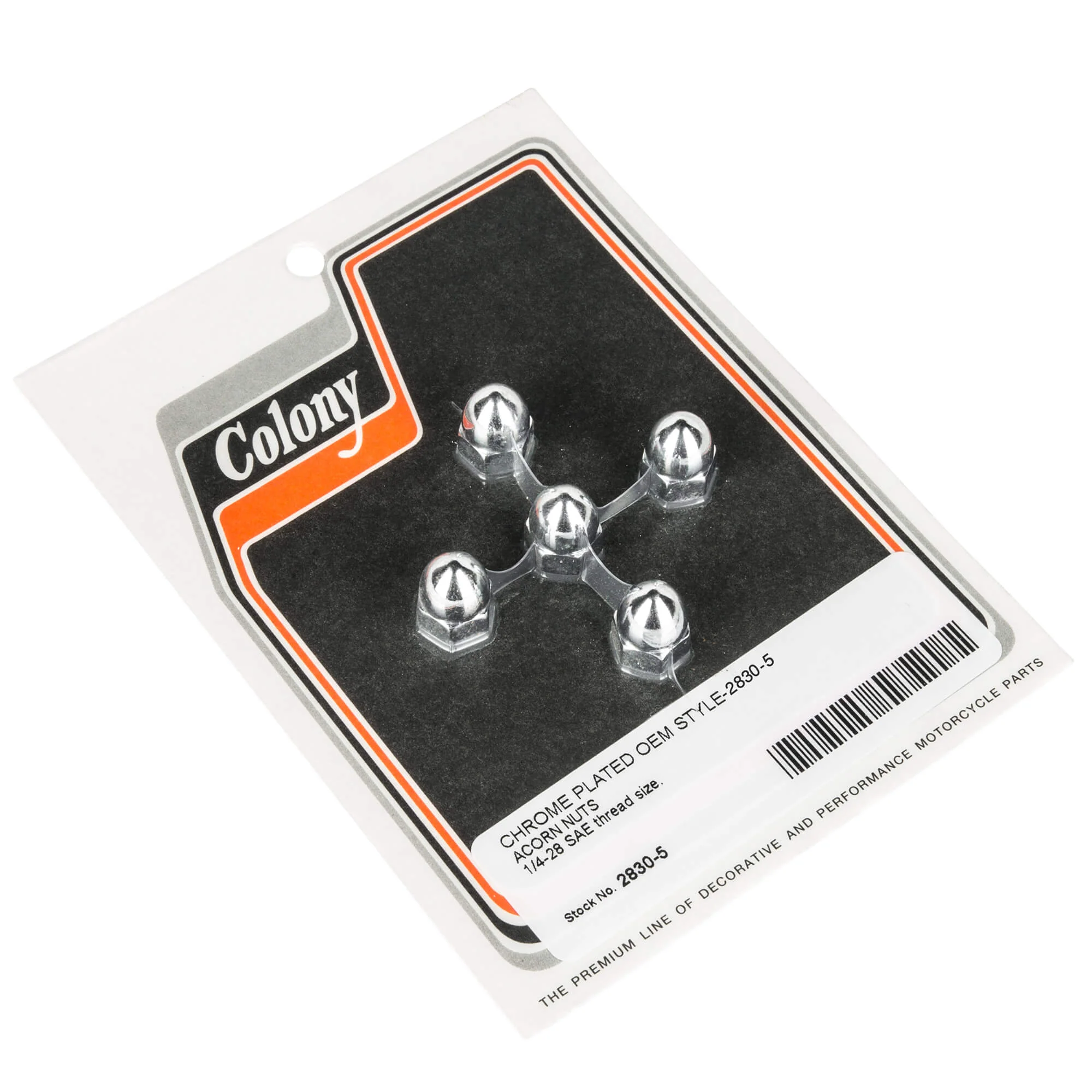 #2830-5 1/4-28 Acorn Nuts - Harley-Davidson OEM Style - 5 Pack - Chrome Plated