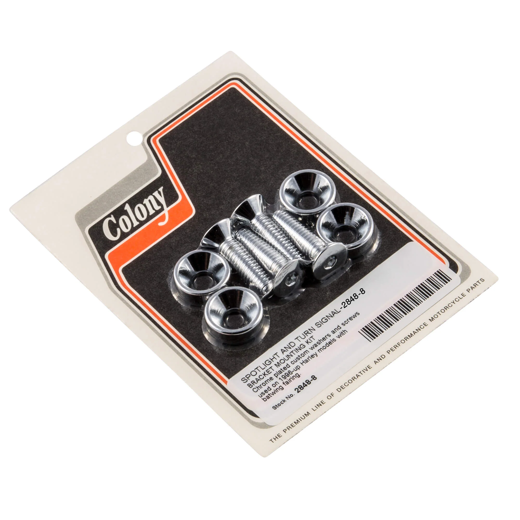 #2848-8 Batwing Fairing Spotlight and Turn Signal Bracket Mounting Kit 1996-Up Harley-Davidson - Chrome Plated
