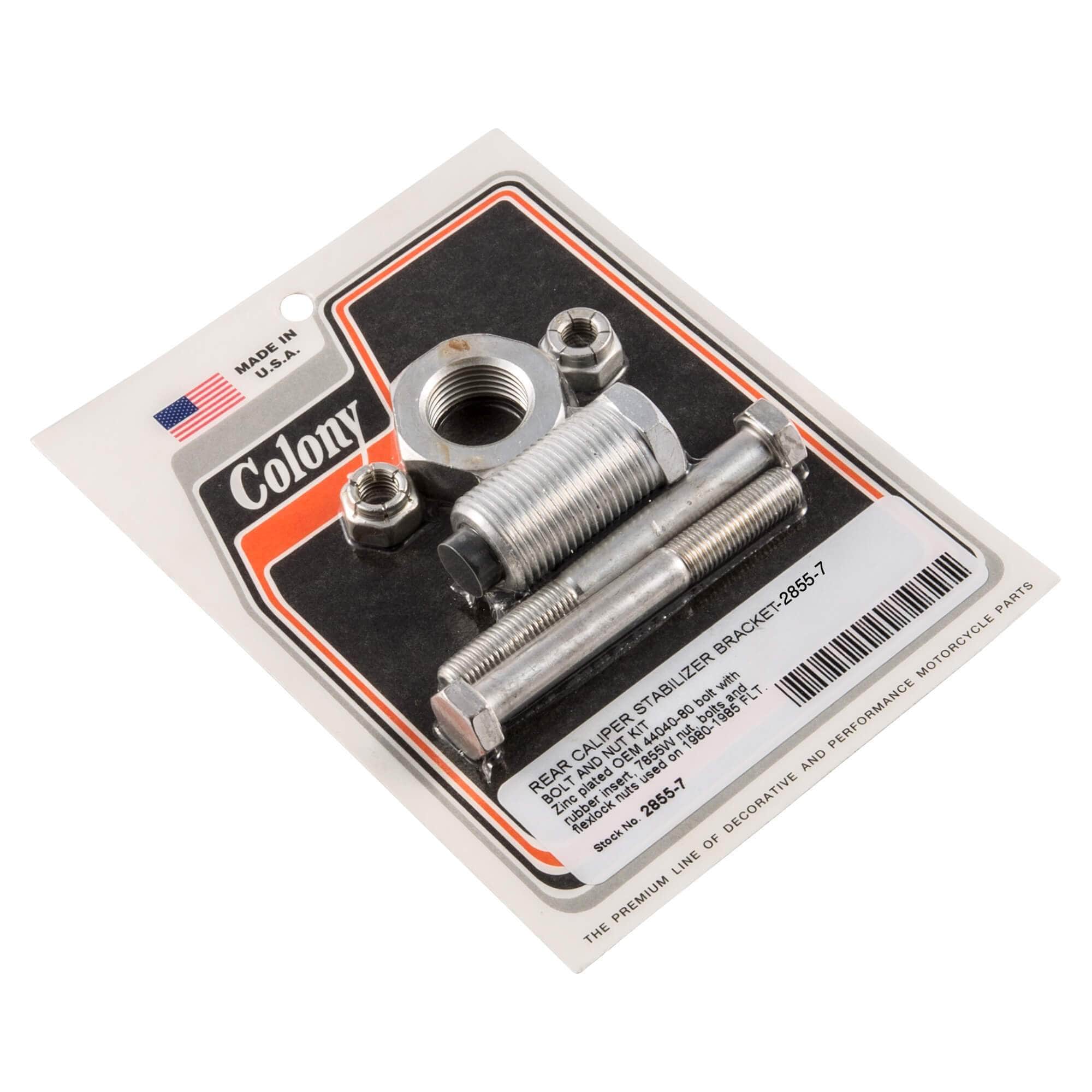 #2855-7 Rear Caliper Stabilizer Bracket Bolt Kit 1980-1985 Harley-Davidson FLT - Zinc Plated