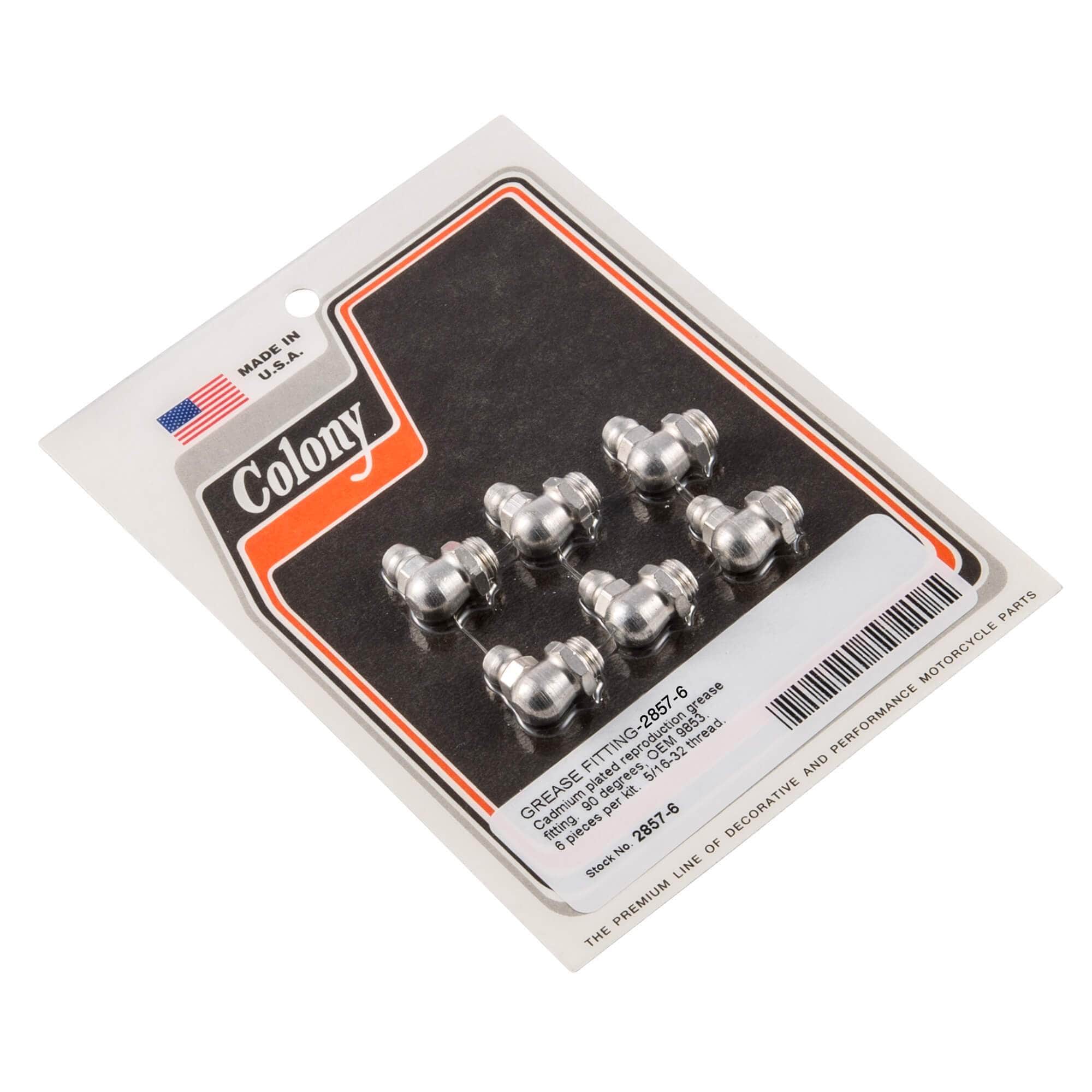 #2857-6 Grease Fitting Harley-Davidson OEM #9853 90 - 6 Pack - CAD Plated