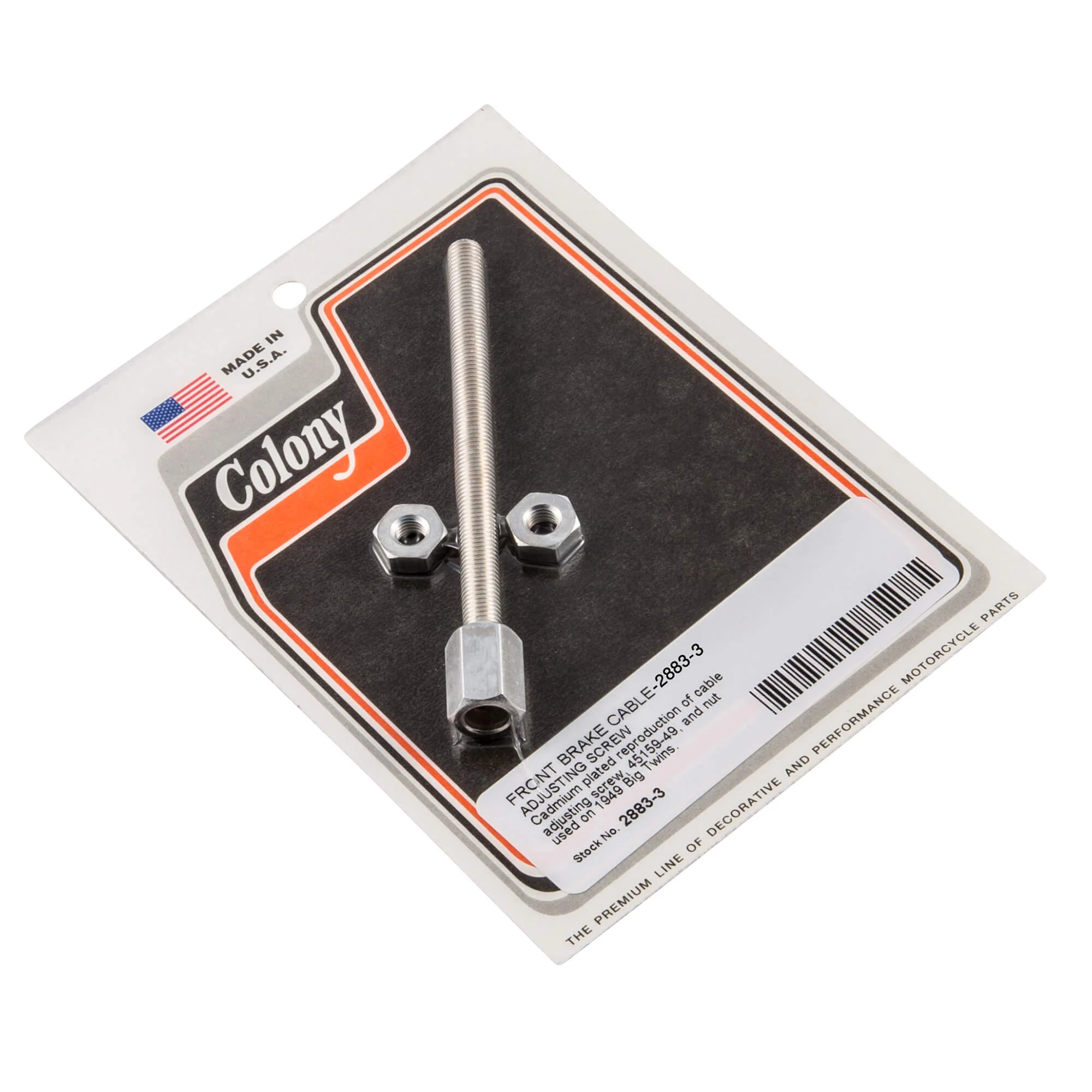 #2883-3 Front Brake Cable Adjusting Screw 1949 Harley-Davidson Big Twins - CAD Plated