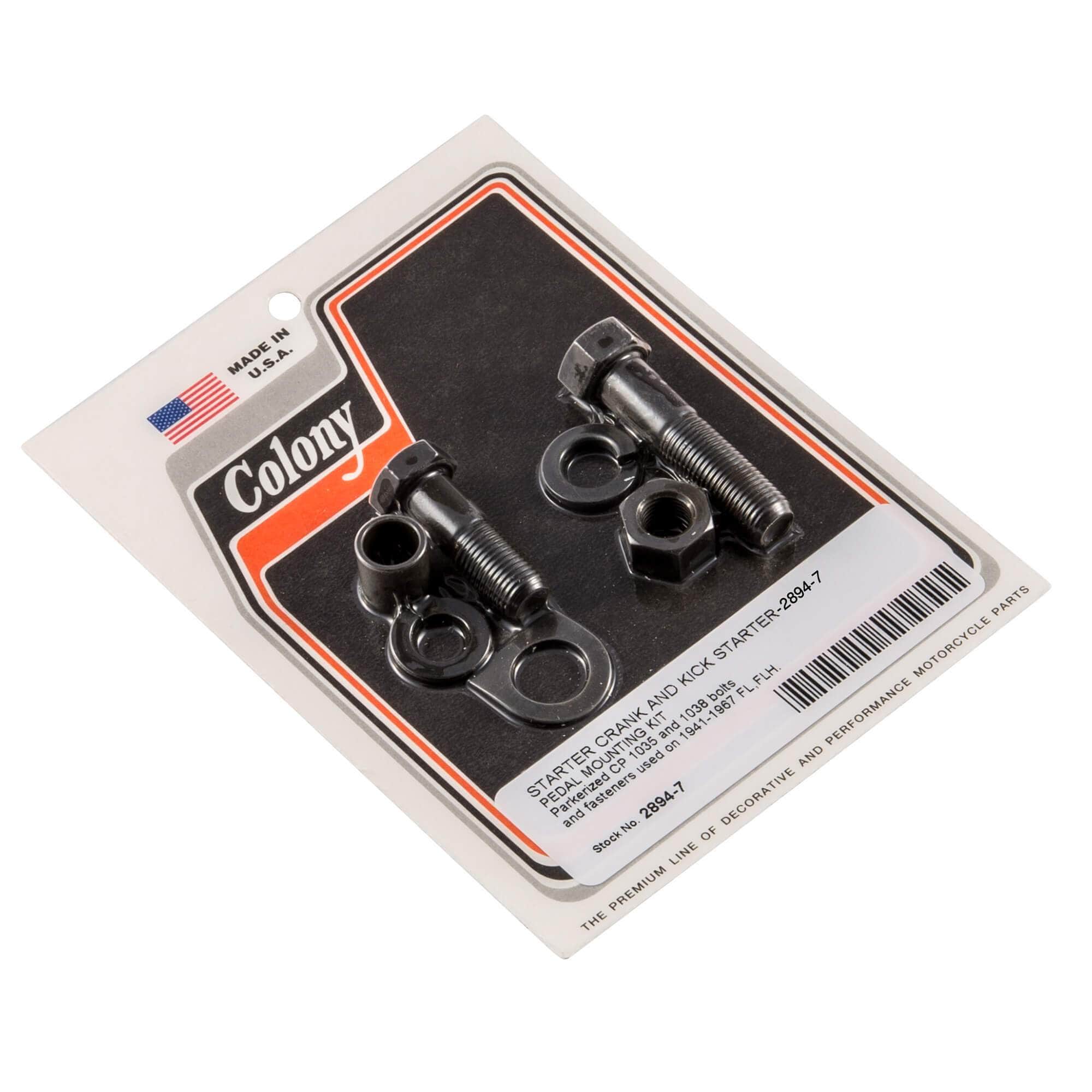 #2894-7 Starter Crank and Kick Starter Pedal Mounting Kit 1941-1967 Harley-Davidson FL/FLH - Parkerized