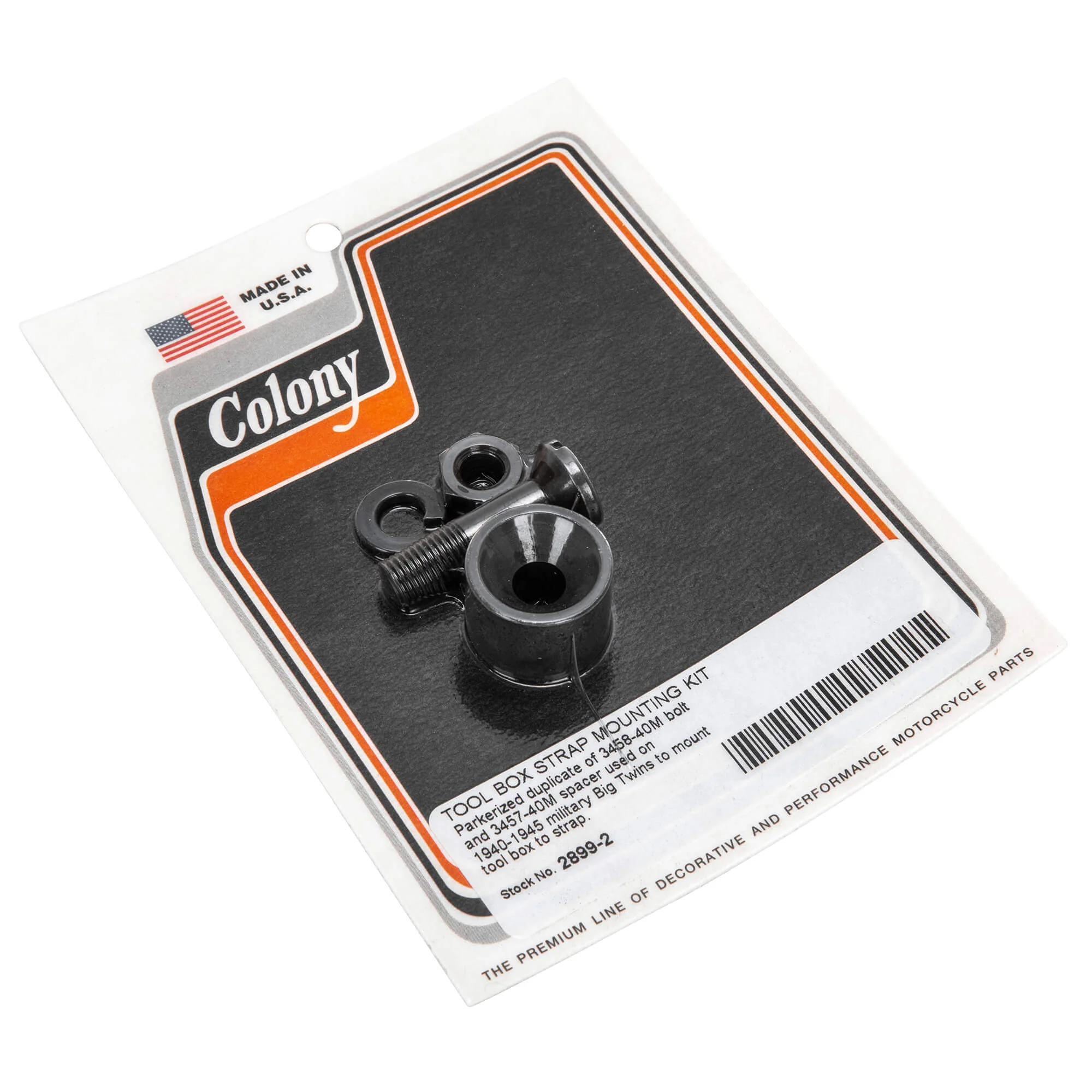 #2899-2 Tool Box Strap Mounting Kit 1940-1945 Harley-Davidson Military Big Twins - Parkerized