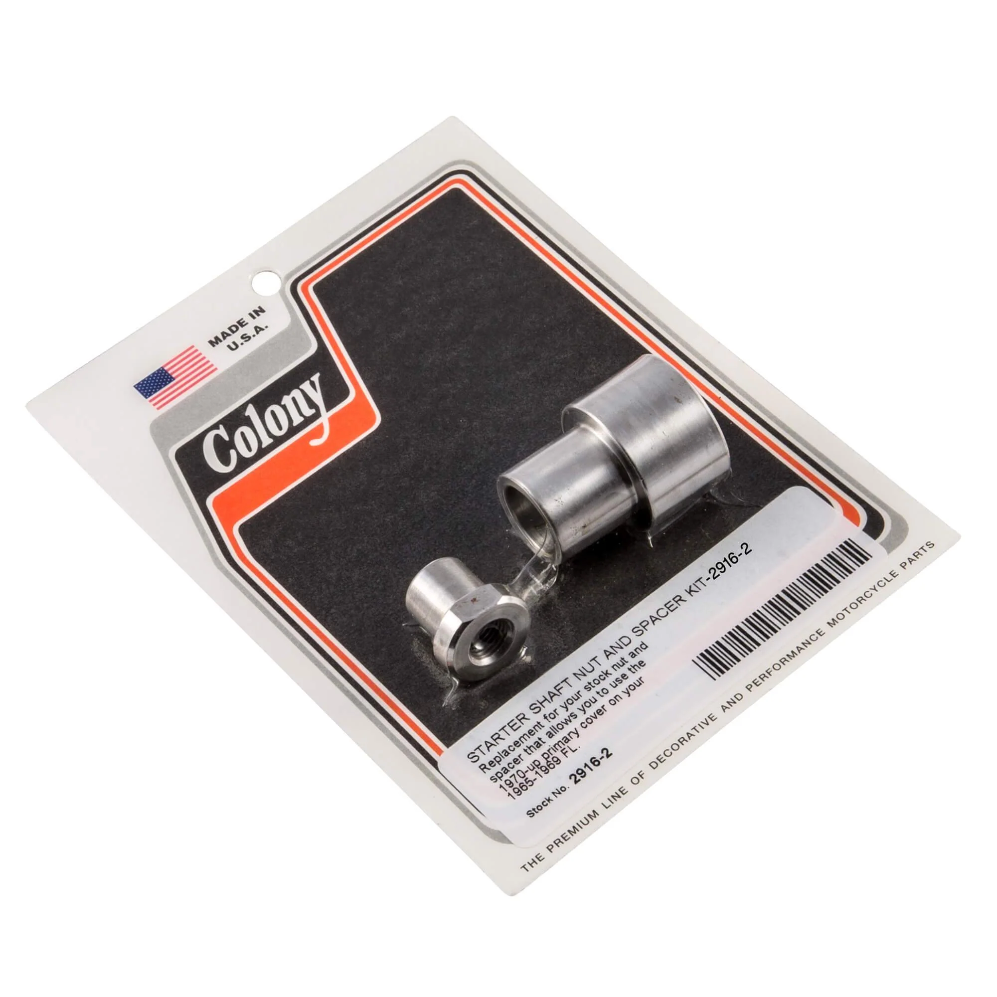 #2916-2 Starter Shaft Nut and Spacer Kit 1965-1969 Harley-Davidson FL
