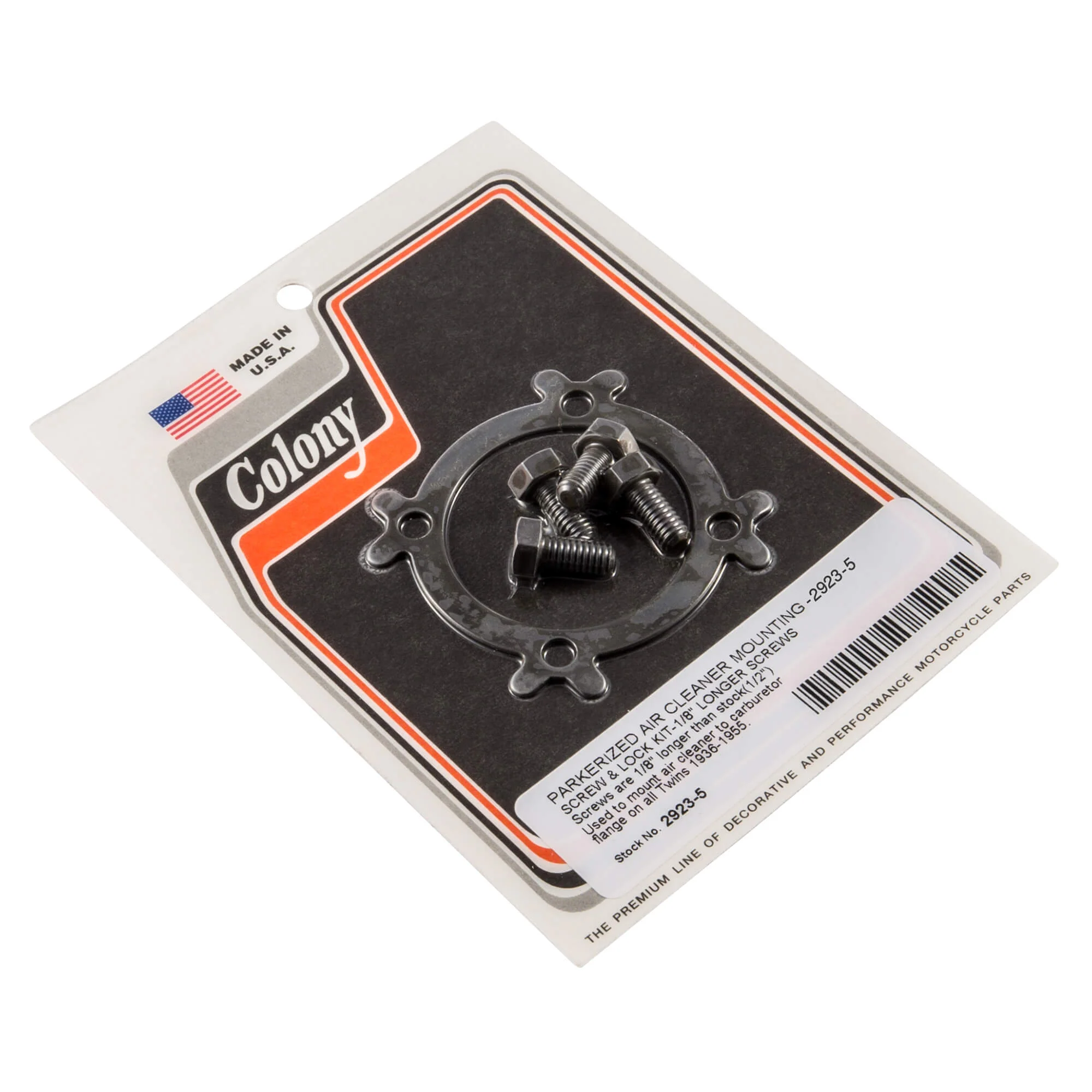 #2923-5 Air Cleaner Mounting Screw Kit Longer Screws 1956-1965 Harley-Davidson Twins - Parkerized