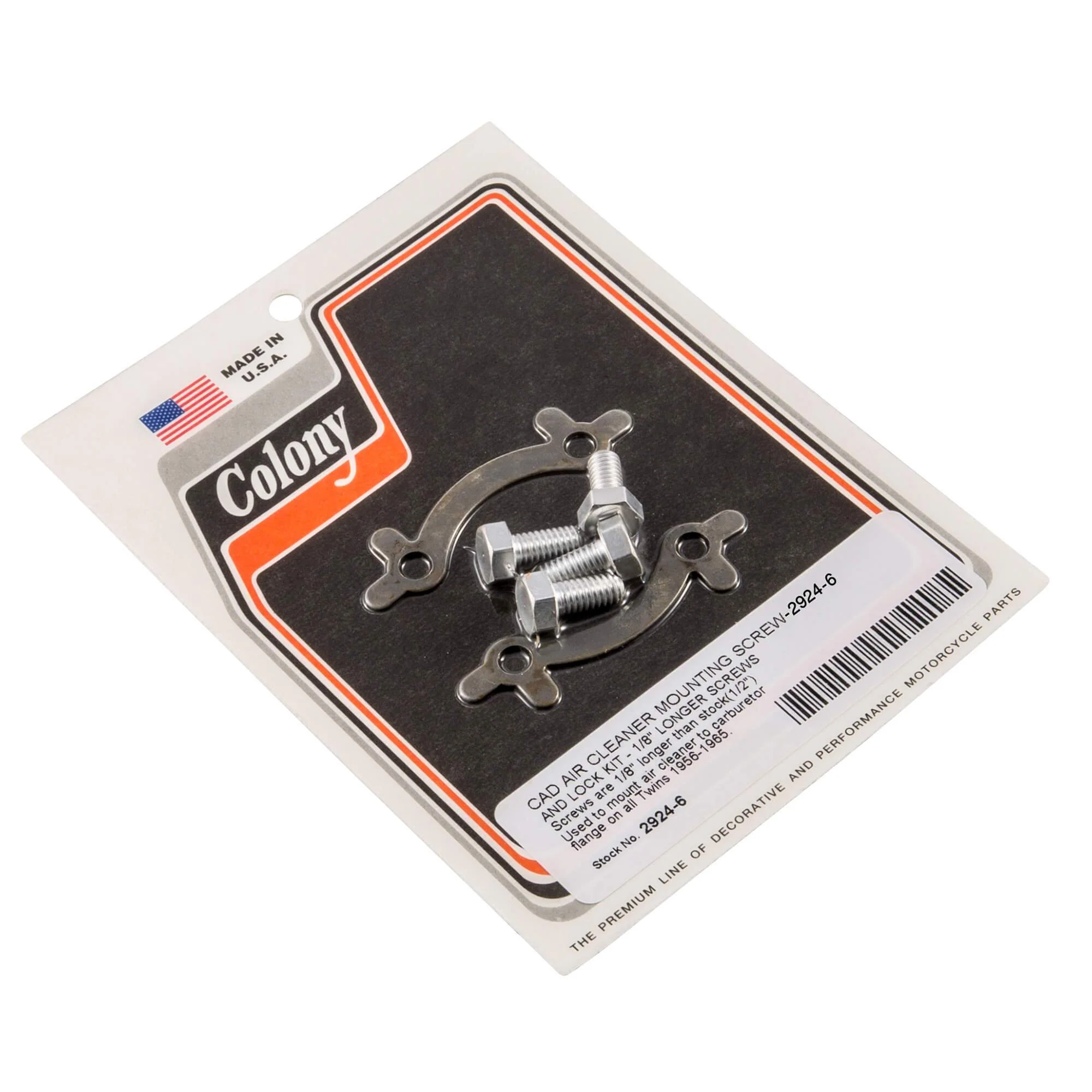#2924-6 Air Cleaner Mounting Screw Kit 1/8" Longer Screws 1956-1965 Harley-Davidson Twins - CAD Plated