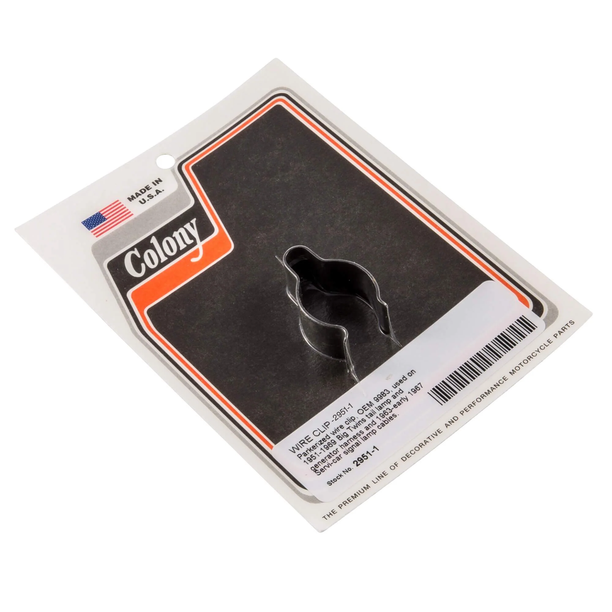 #2951-1 Wire Clip 1951-1969 Harley-Davidson Big Twins 1963-E1967 Servi-car - Parkerized