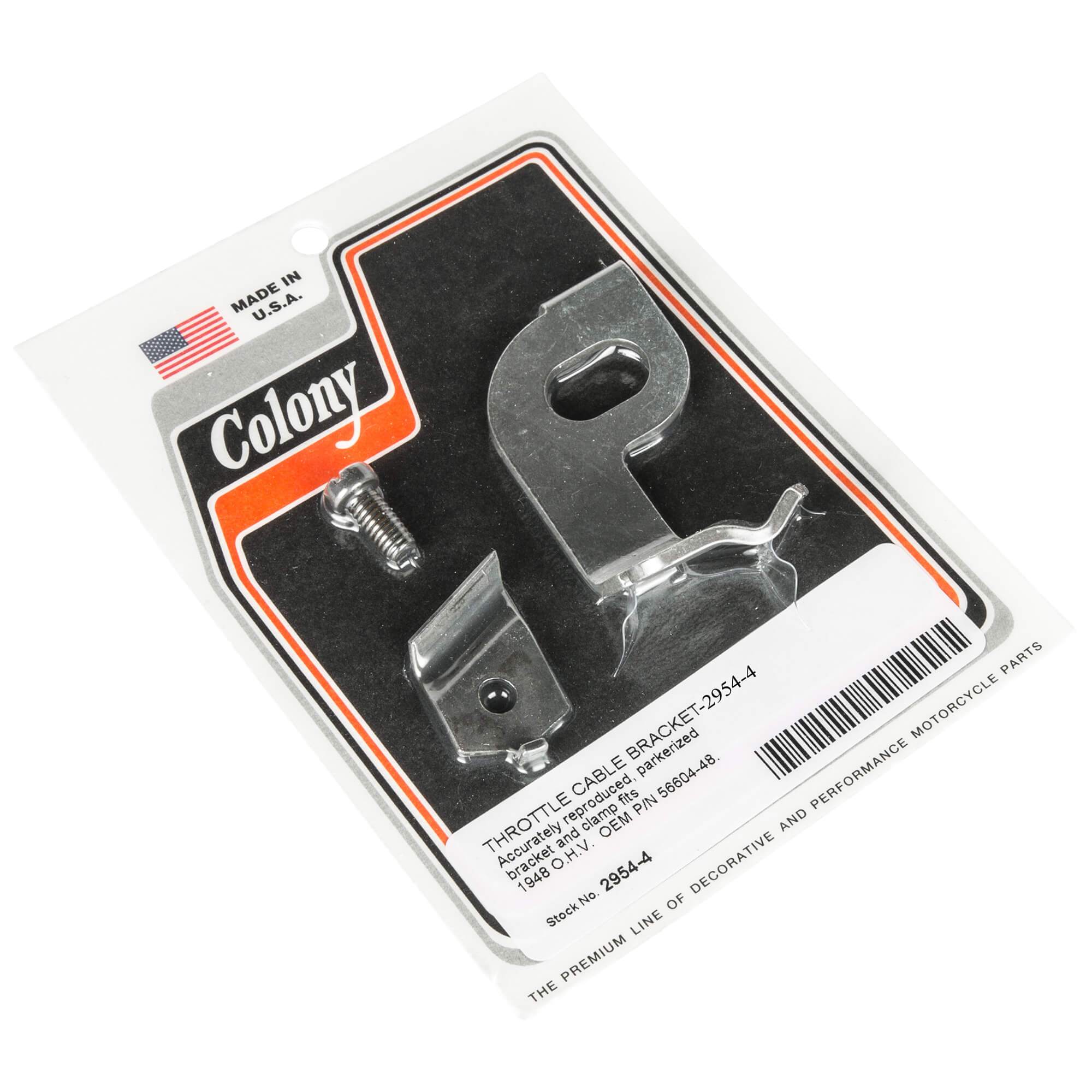 #2954-4 Throttle Cable Bracket 1948 Harley-Davidson OHV - Parkerized