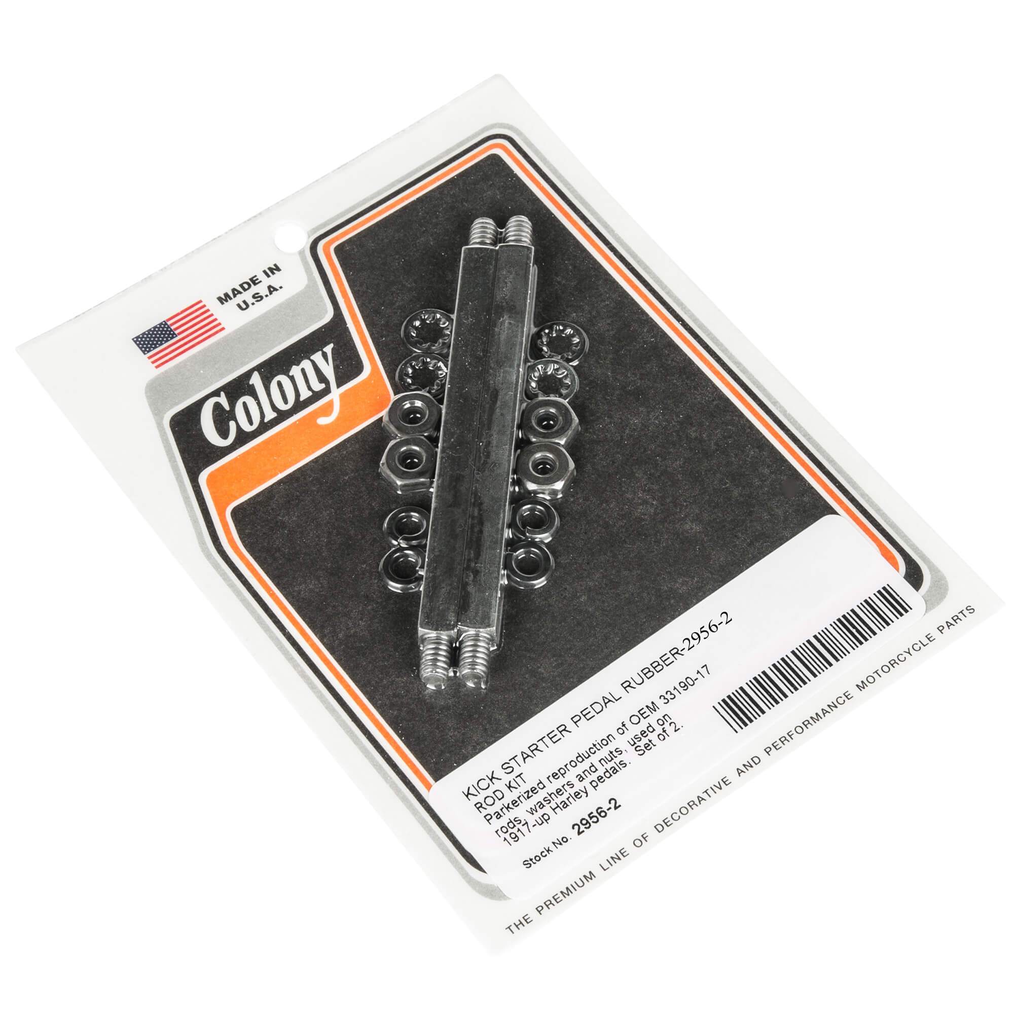 #2956-2 Kick Starter Pedal Rubber Rod Kit 1917-Up Harley-Davidso - Parkerized