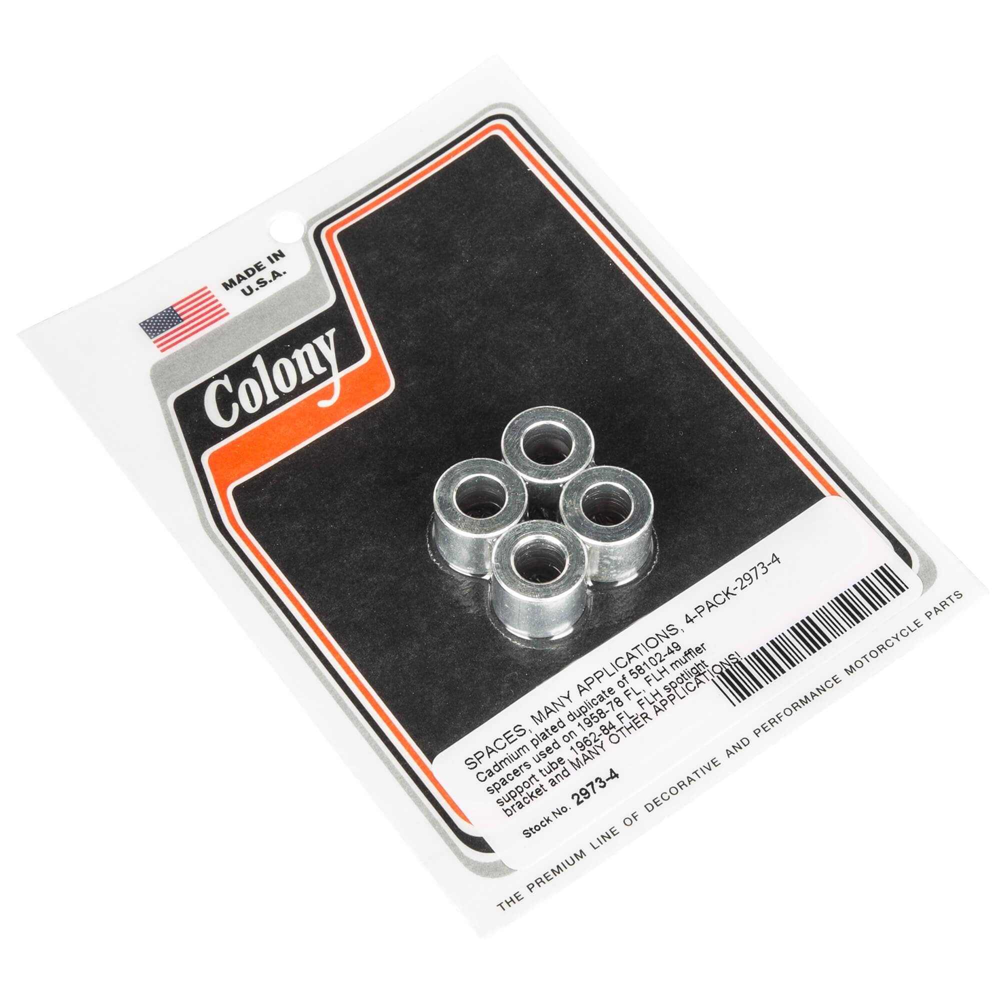 #2973-4 Spacers Harley-Davidson OEM #58102-49 - 4 Pack - CAD Plated