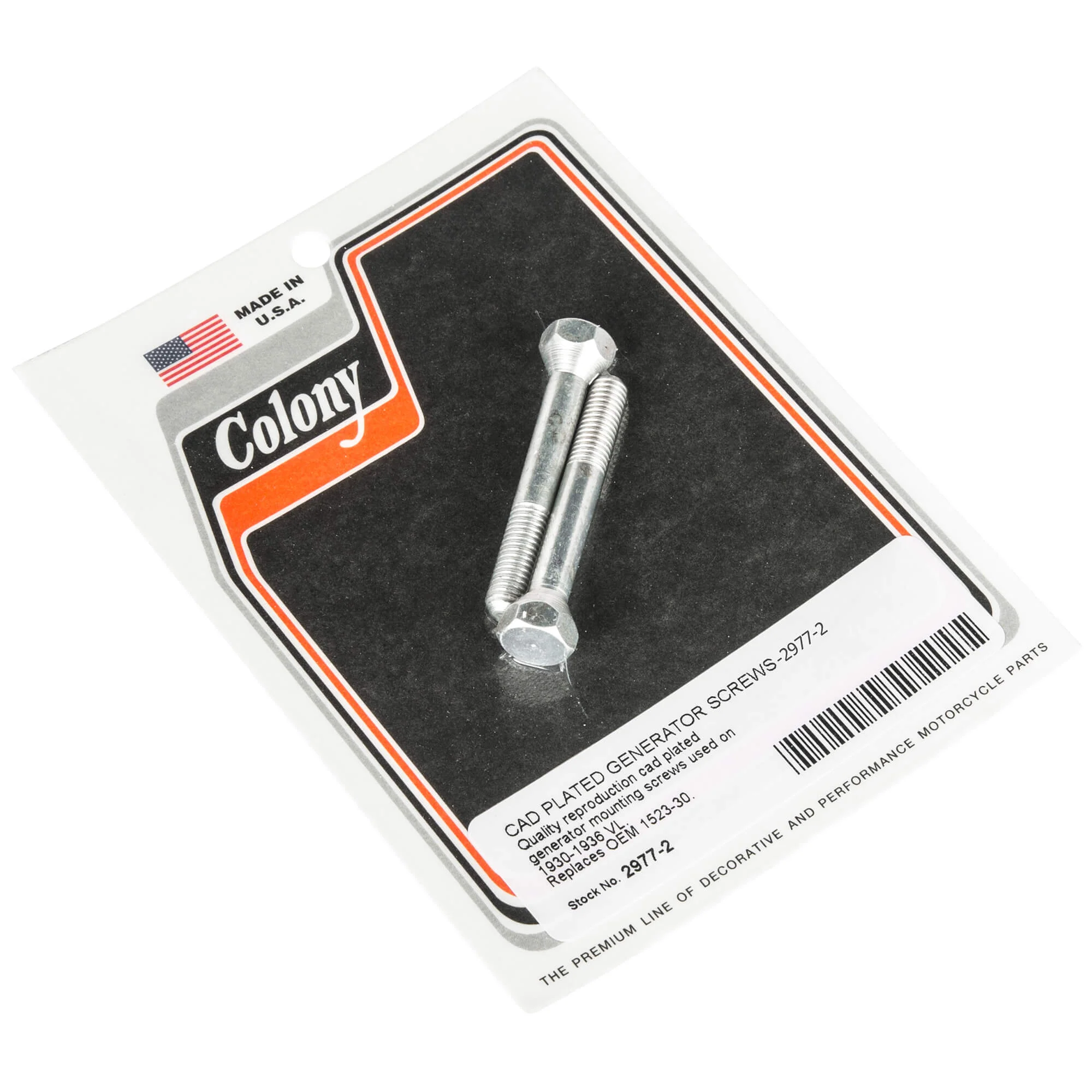 #2977-2 Generator Screws 1930-1936 Harley-Davidson VL - CAD Plated