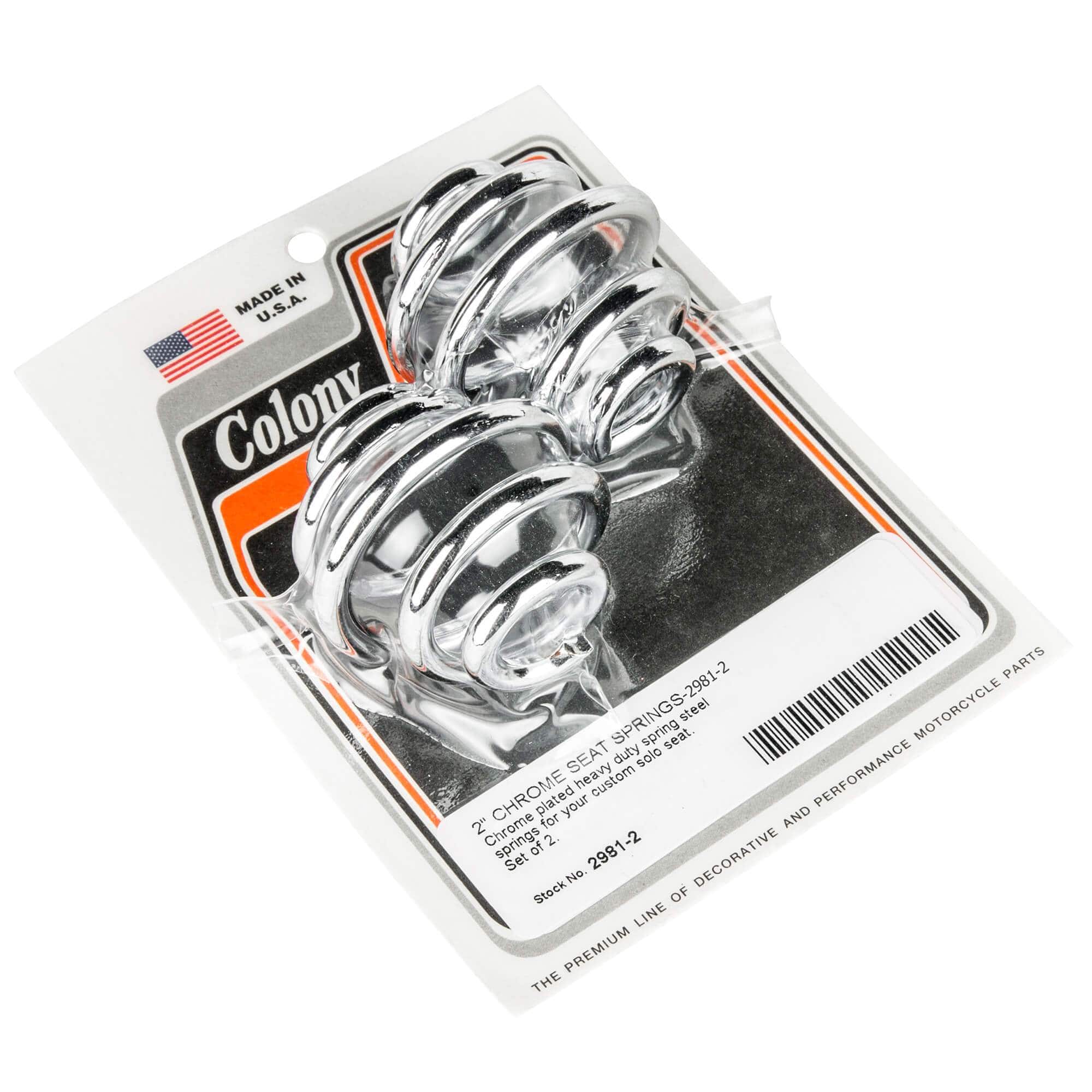 #2981-2 2 inch Heavy Duty Solo Seat Springs - Made in USA - Chrome Plated