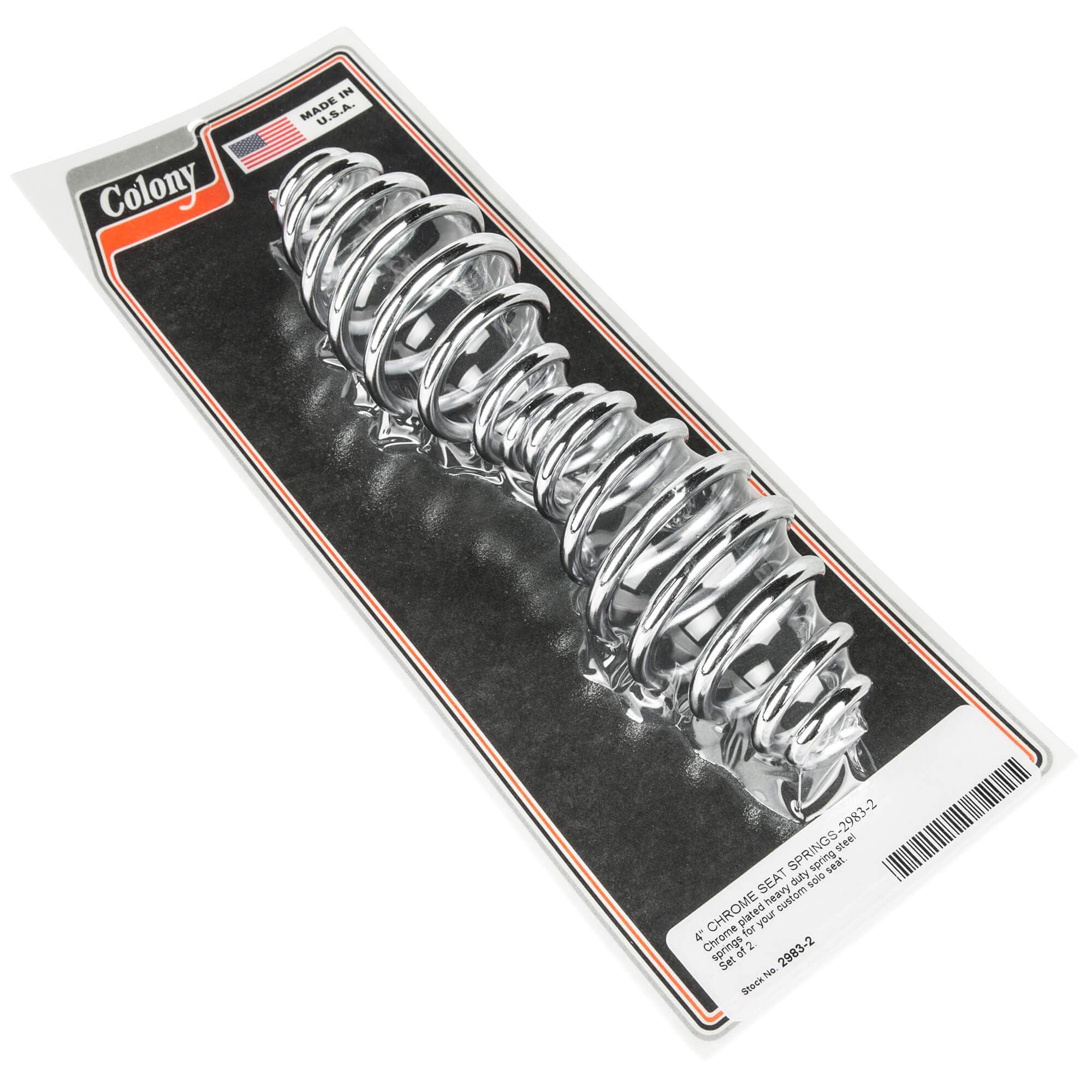 #2983-2 4 inch Heavy Duty Solo Seat Springs - Made in USA - Chrome Plated