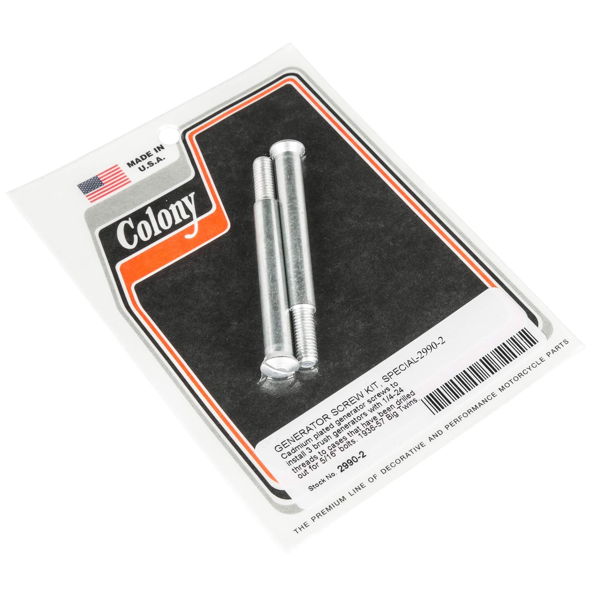 #2990-2 Special Generator Screw Kit 5/16 inch Case Holes 1936-1957 Harley-Davidson Big Twins - CAD Plated