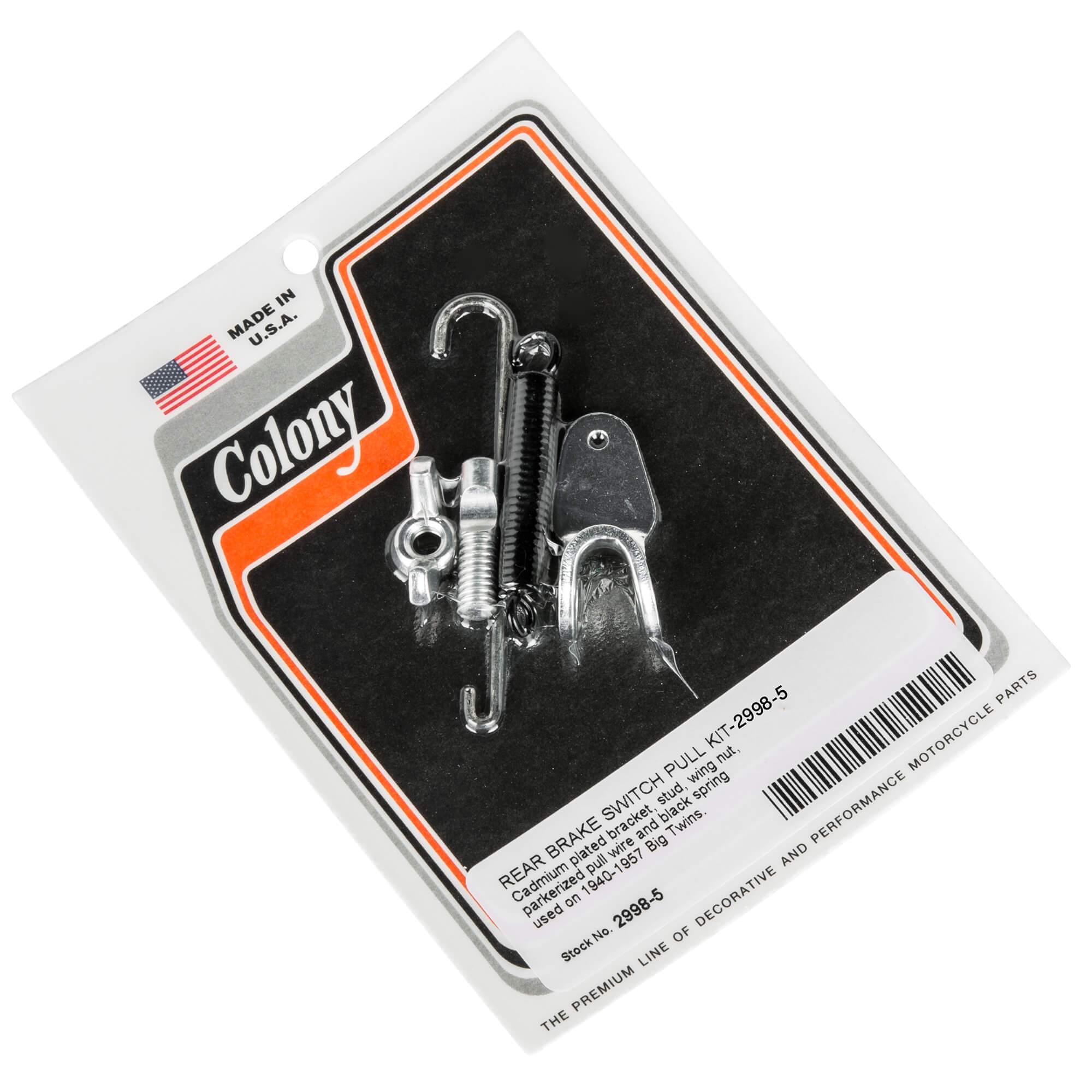 #2998-5 Rear Brake Switch Pull Kit 1940-1957 Harley-Davidson Big Twins - CAD Plated