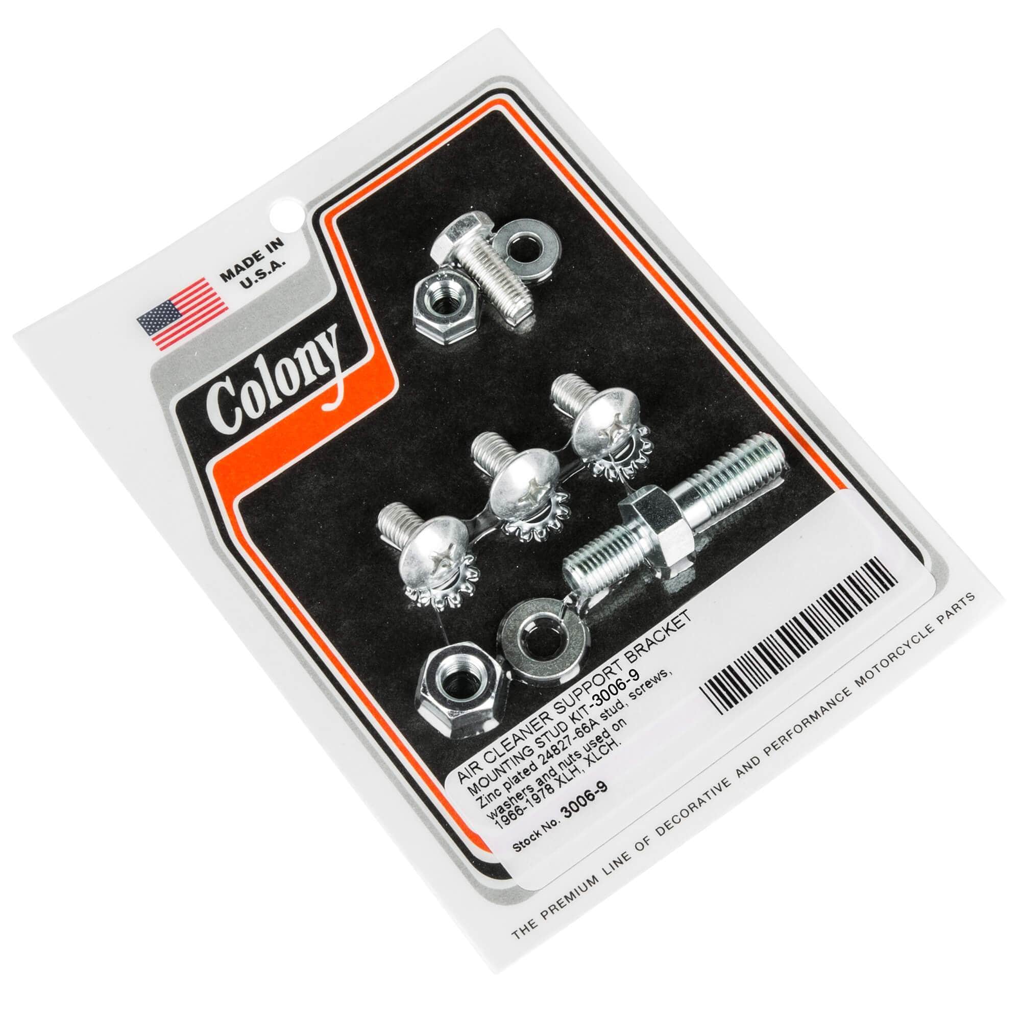 #3006-9 Air Cleaner Support Bracket Mounting Kit 1966-1978 Harley-Davidson XLH/XLCH - Zinc Plated