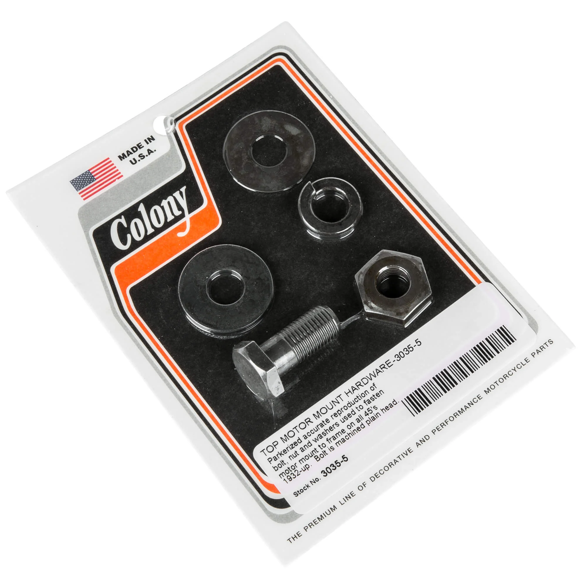 #3035-5 Top Motor Mount Hardware 1932-Up Harley-Davidson 45s - Parkerized