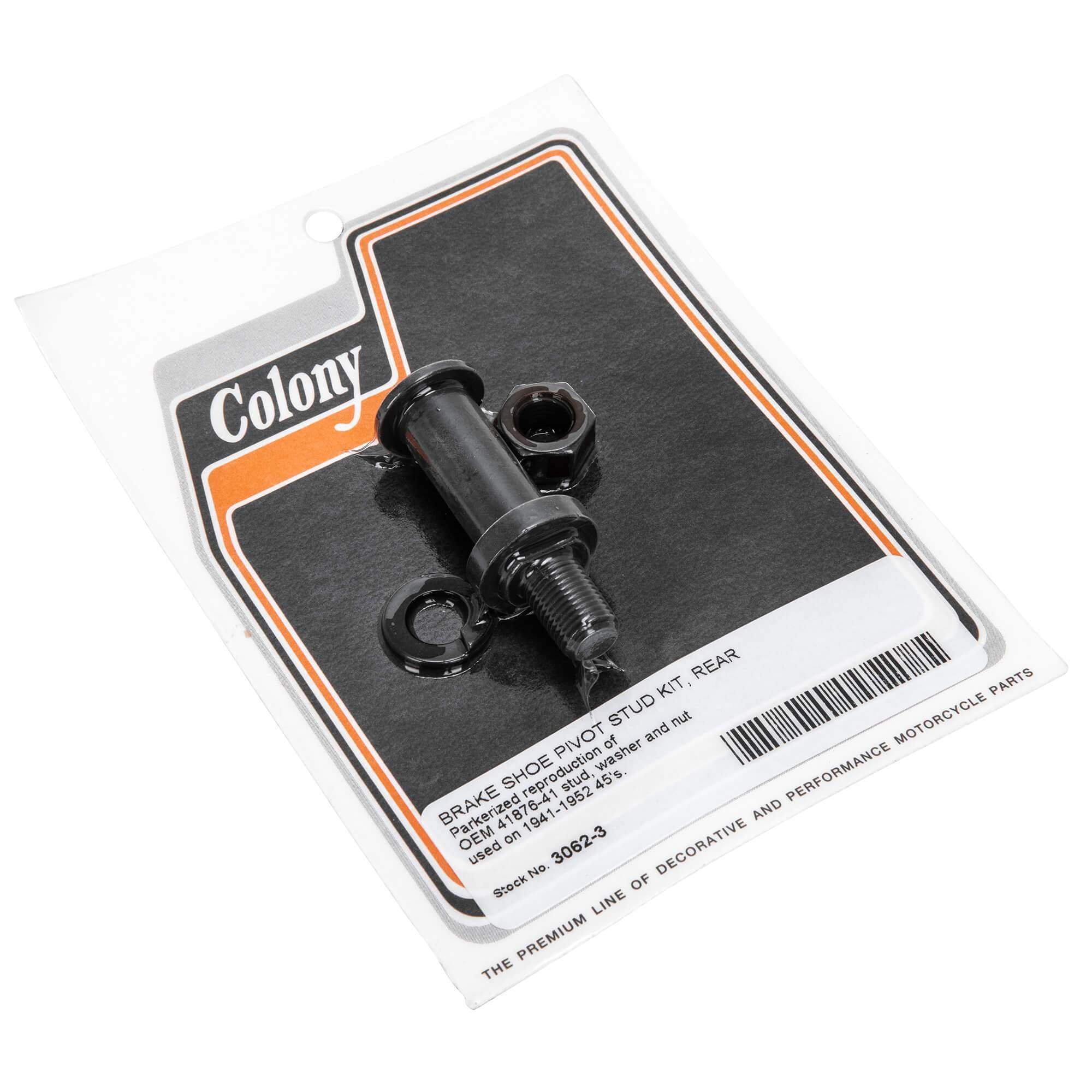 #3062-3 Brake Shoe Pivot Stud Kit 1941-1952 Harley-Davidson 45's - Parkerized