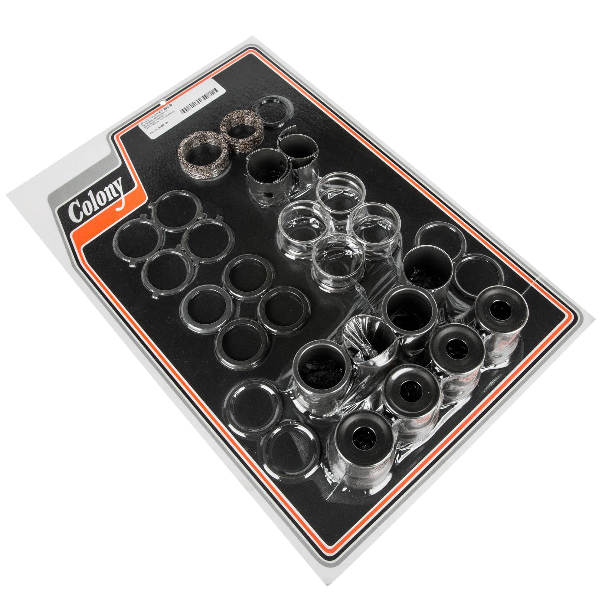 #3065-36 Valve Cover Kit 1939-1948 Harley-Davidson UL/ULH Sidevalves - Parkerized