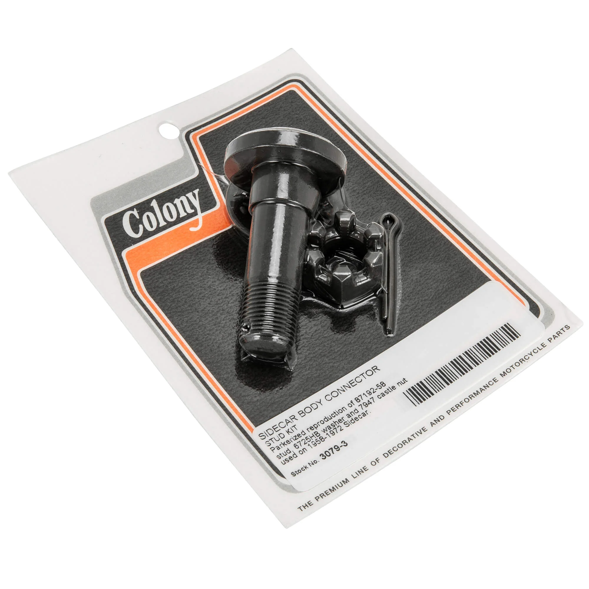 #3079-3 Sidecar Body Connector Stud Kit 1958-1972 Harley-Davidson Sidecars - Parkerized