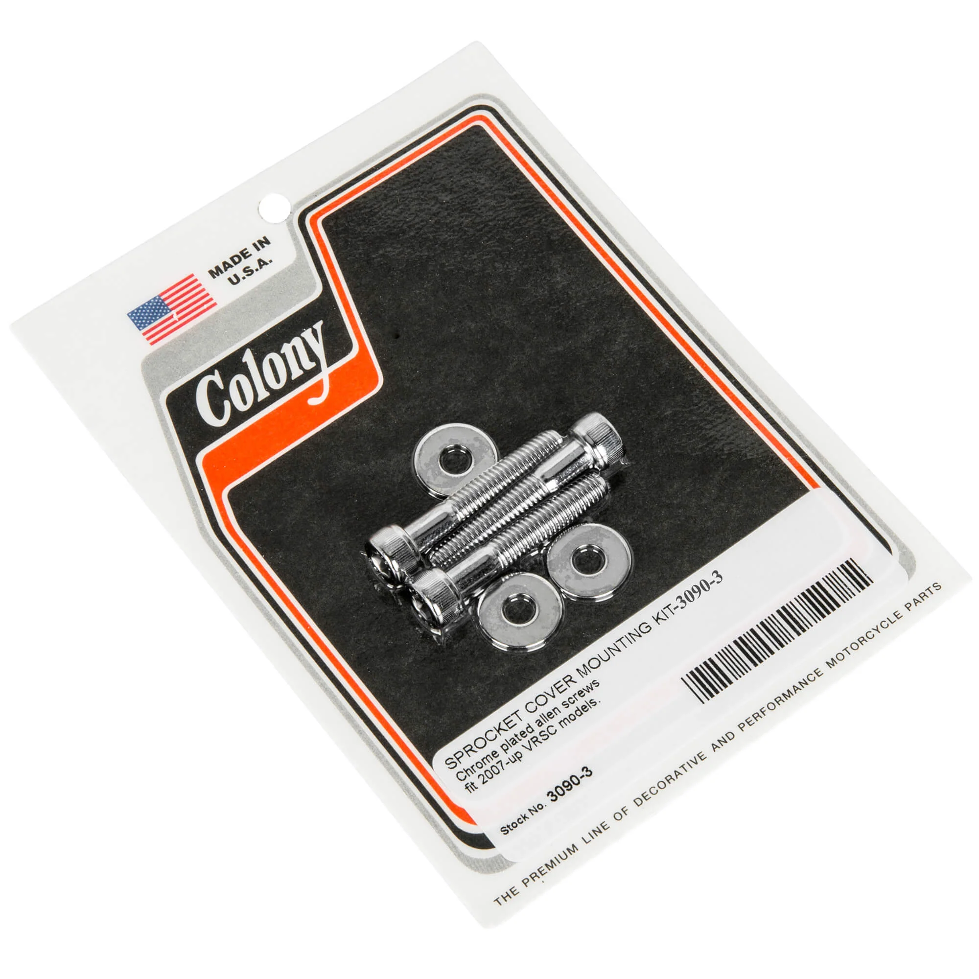#3090-3 Sprocket Cover Mounting Kit Allens 2007-Up Harley-Davidson VRSC - Chrome Plated
