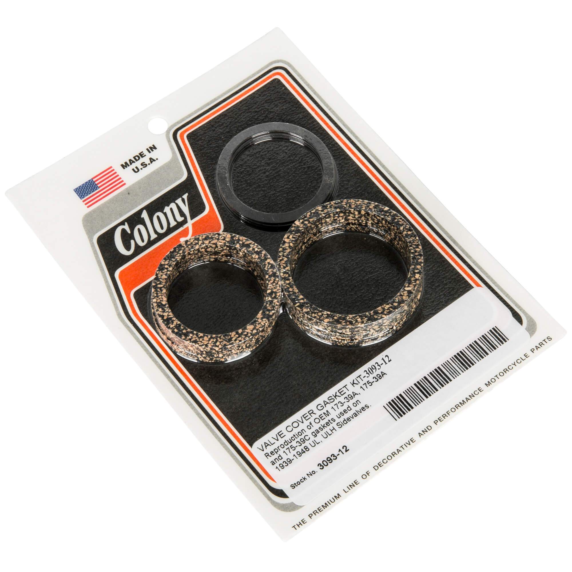 #3093-12 Valve Cover Gasket Kit 1939-1948 Harley-Davidson UL/ULH Sidevalves