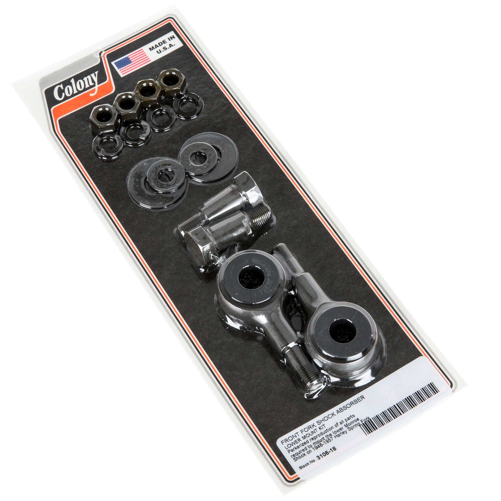 #3106-18 Front Shock Absorber Lower Mount Kit 1946-1957 Harley-Davidson Springers - Parkerized