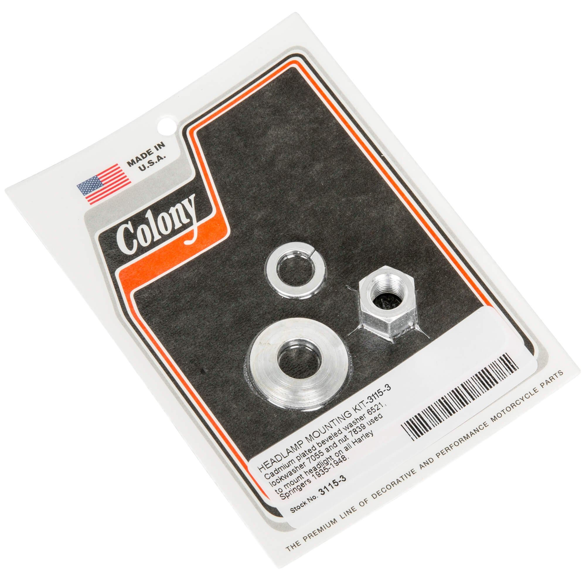 #3115-3 Headlamp Mounting Kit 1935-1948 Harley-Davidson Big Twins/45's - CAD Plated