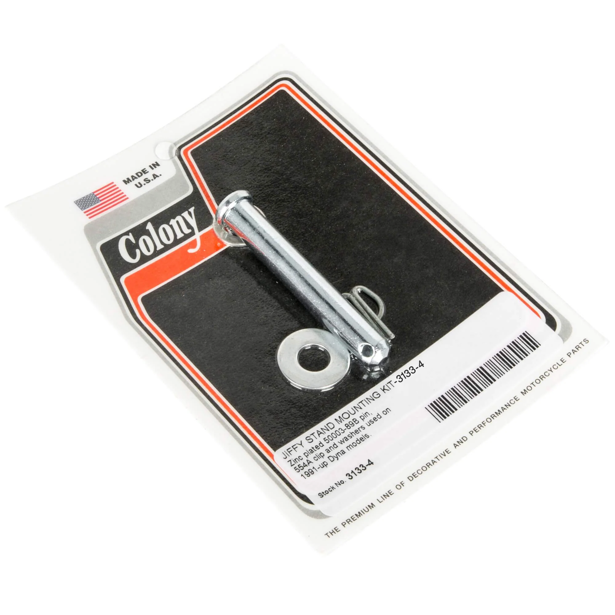 #3133-4 Jiffy Stand Mounting Kit 1991-Up Harley-Davidson Dyna - Zinc Plated