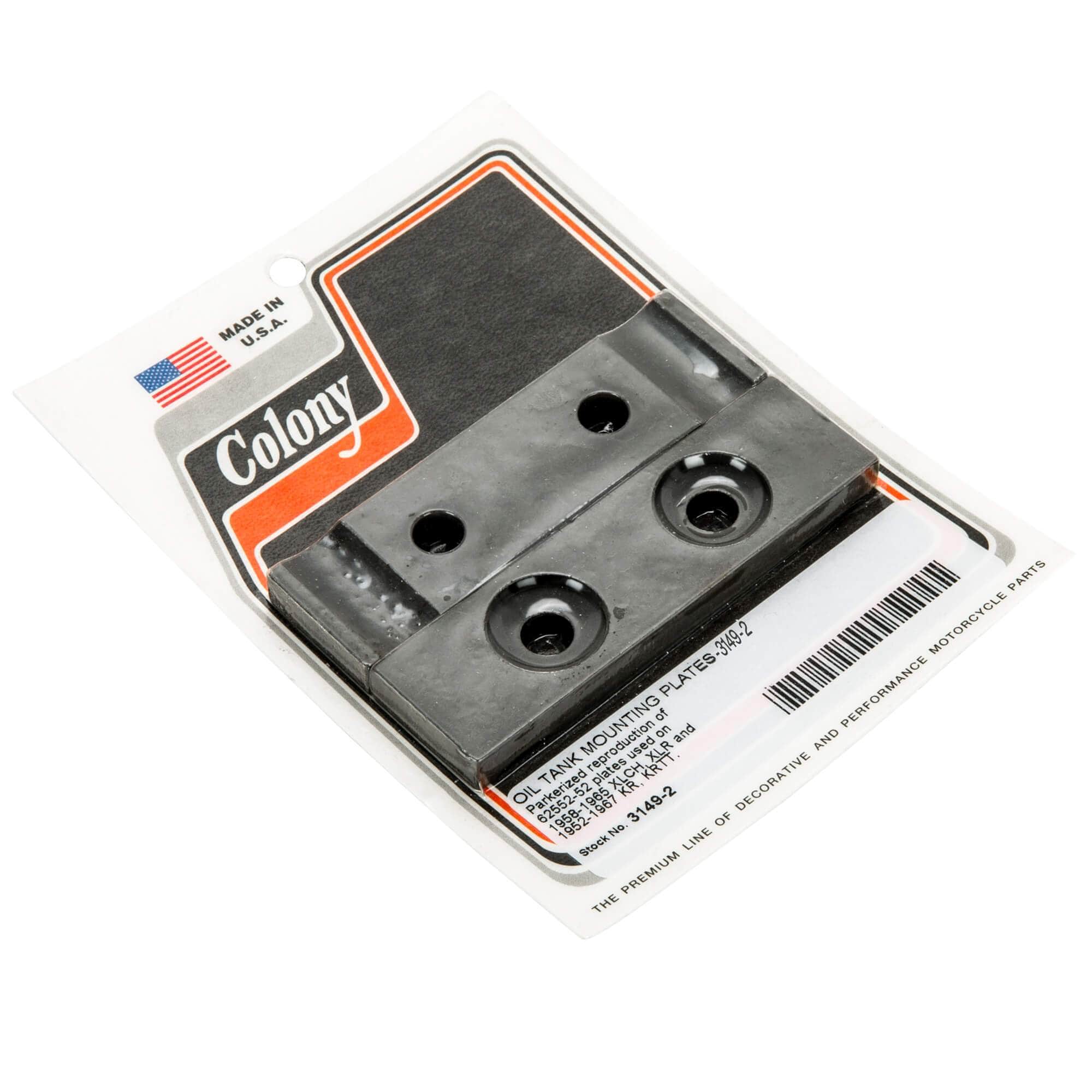 #3149-2 Oil Tank Mount Plates 1958-1965 Harley-Davidson Sportster XL - Parkerized