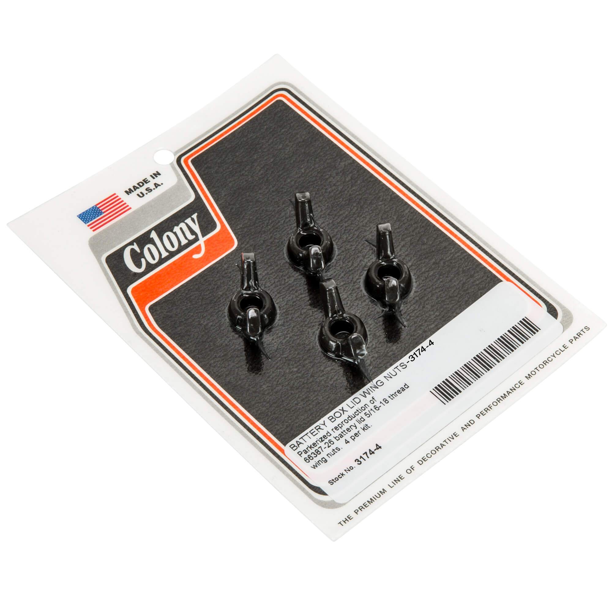 #3174-4 Battery Wing Nuts 5/16-18 Thread OEM #66387-26 - Parkerized