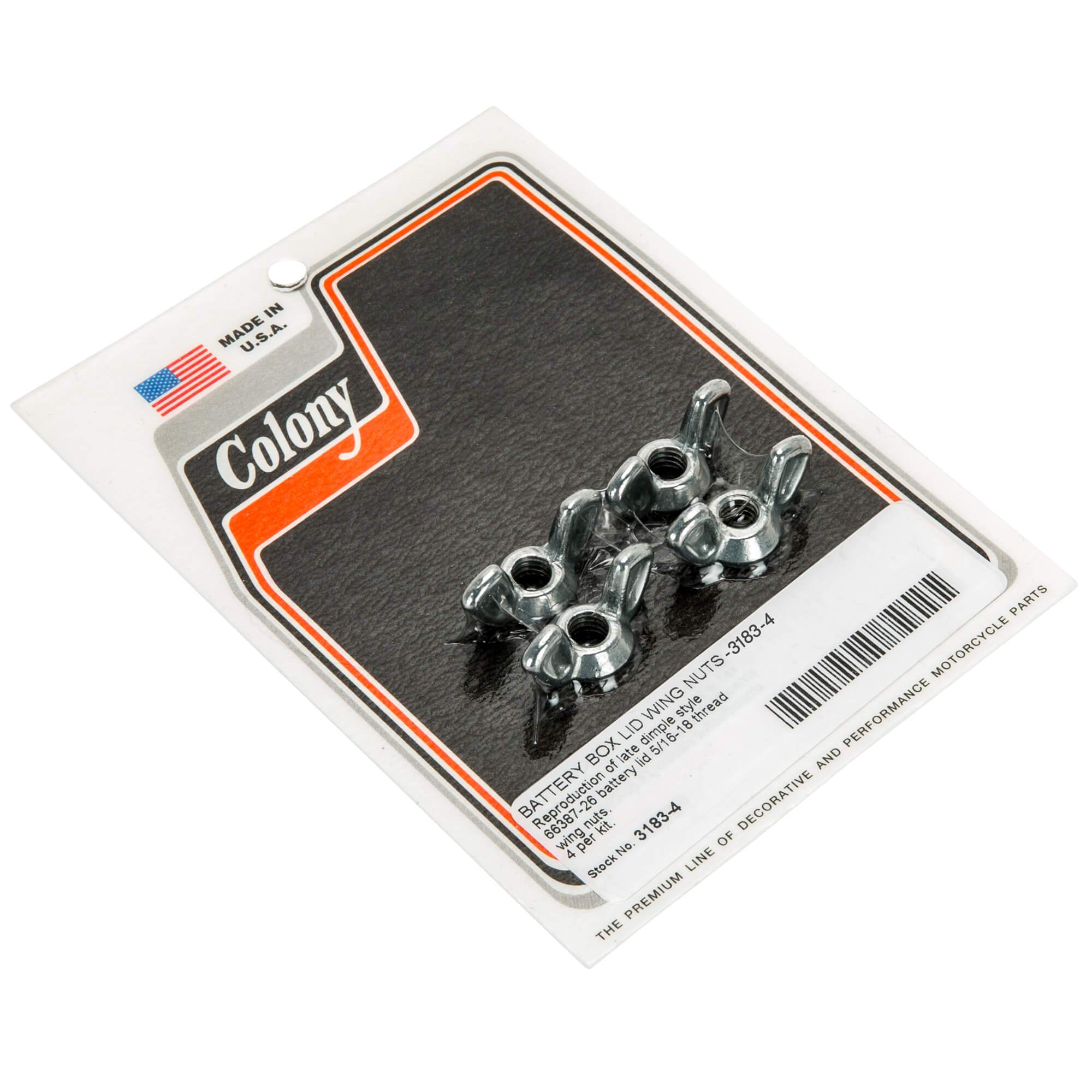 #3183-4 Battery Wing Nuts 5/16-18 Harley-Davidson OEM #554A - Parkerized