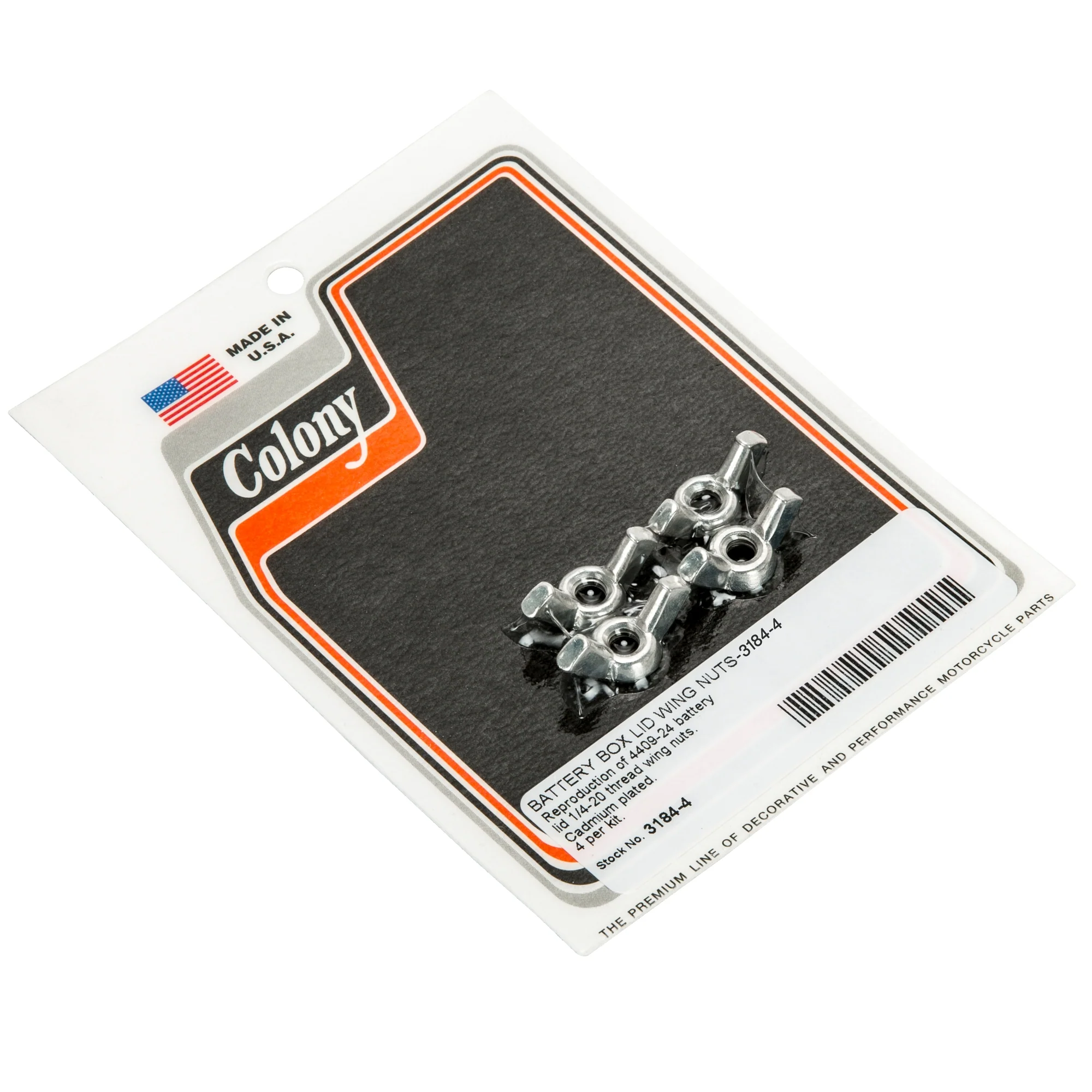 #3184-4 Battery Wing Nuts 1/4-20 OEM #4409-24 - CAD Plated