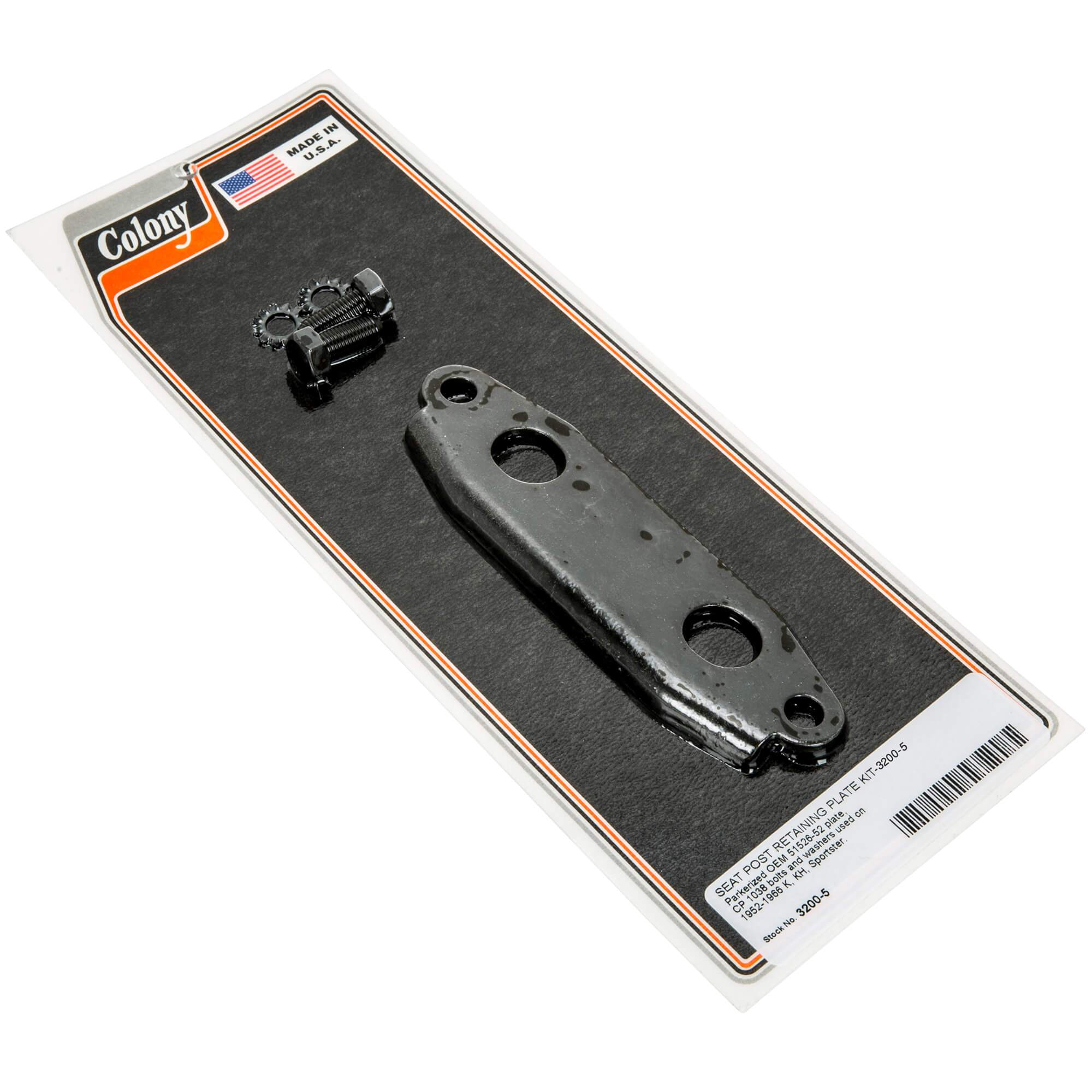 #3200-5 Seat Post Retaining Plate Kit 1952-1966 Harley-Davidson K/XL - Parkerized