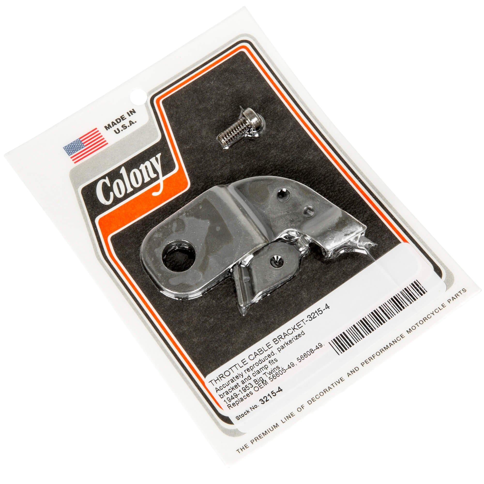 #3215-4 Throttle Cable Bracket 1949-1953 Harley-Davidson Big Twins - Parkerized