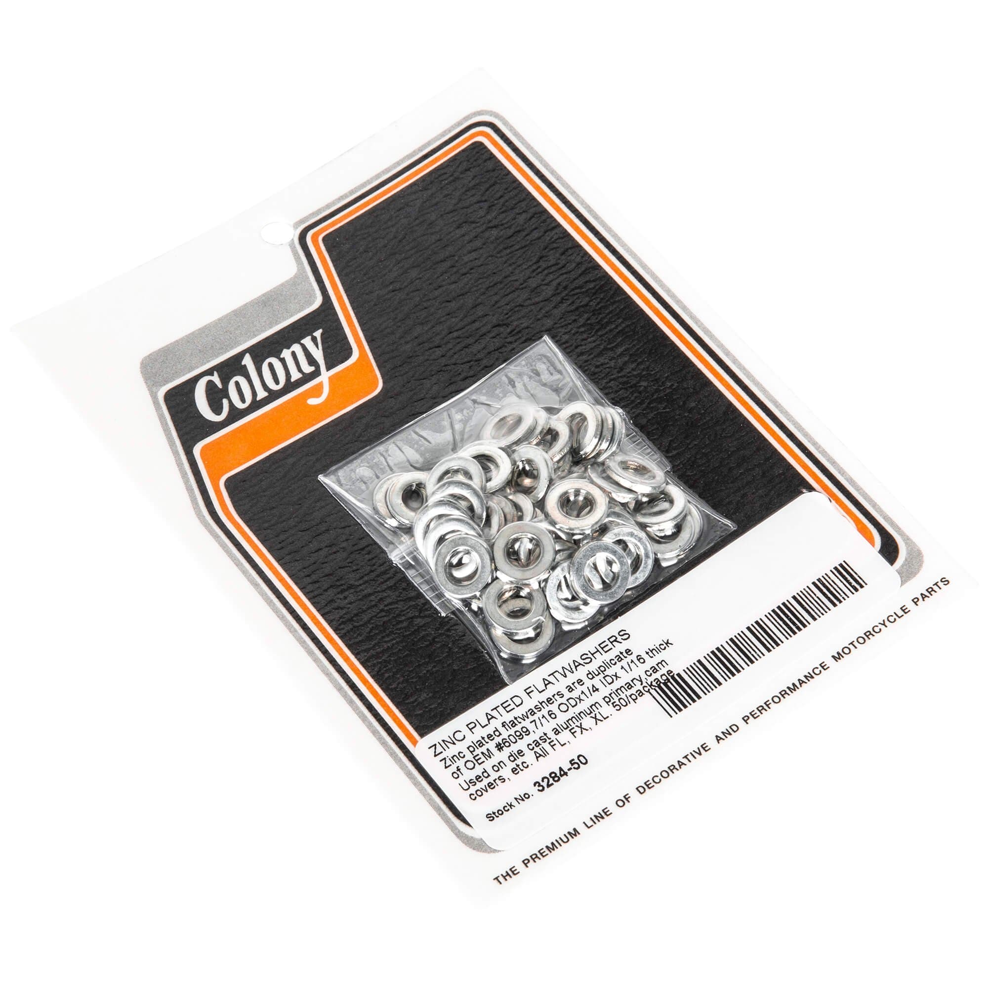 #3284-50 Flat Washers Harley-Davidson All FL/FX/XL OEM #6099 - Zinc Plated