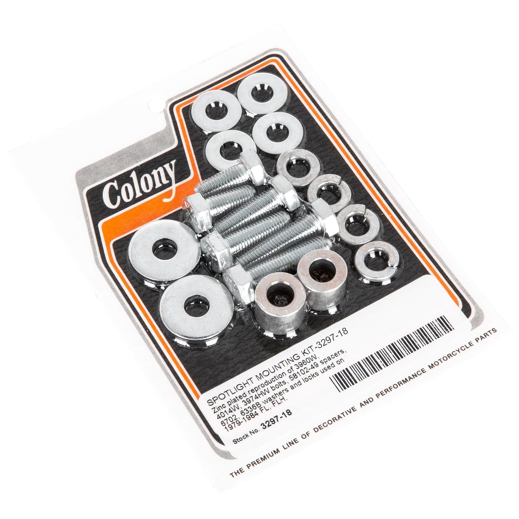#3297-18 Spotlight Mounting Kit 1979-1984 Harley-Davidson FL/FLH - Zinc Plated
