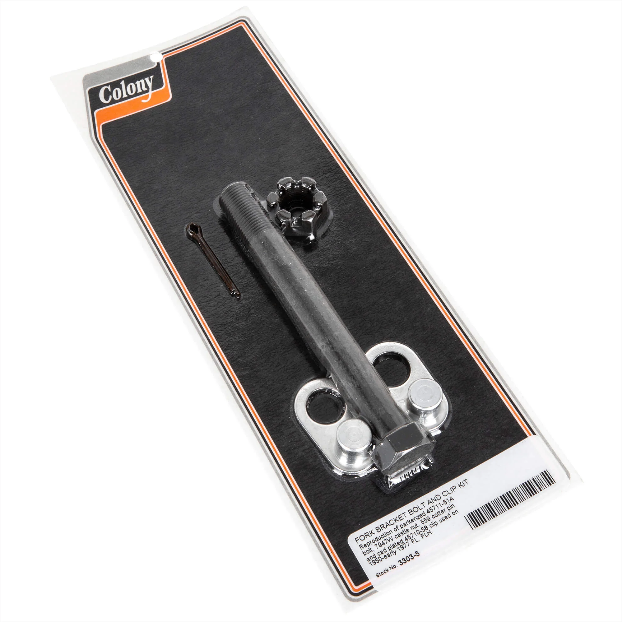 #3303-5 Fork Bracket Bolt and Clip Kit 1950-1977 Harley-Davidson FL/FLH - Parkerized