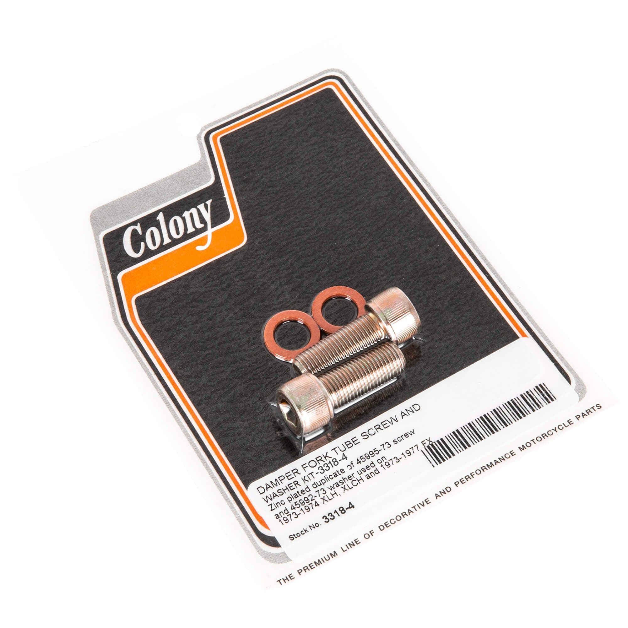 #3318-4 Damper Fork Tube Scew & Washer Kit 1973-1977 Harley-Davidson FX/XL - Zinc Plated