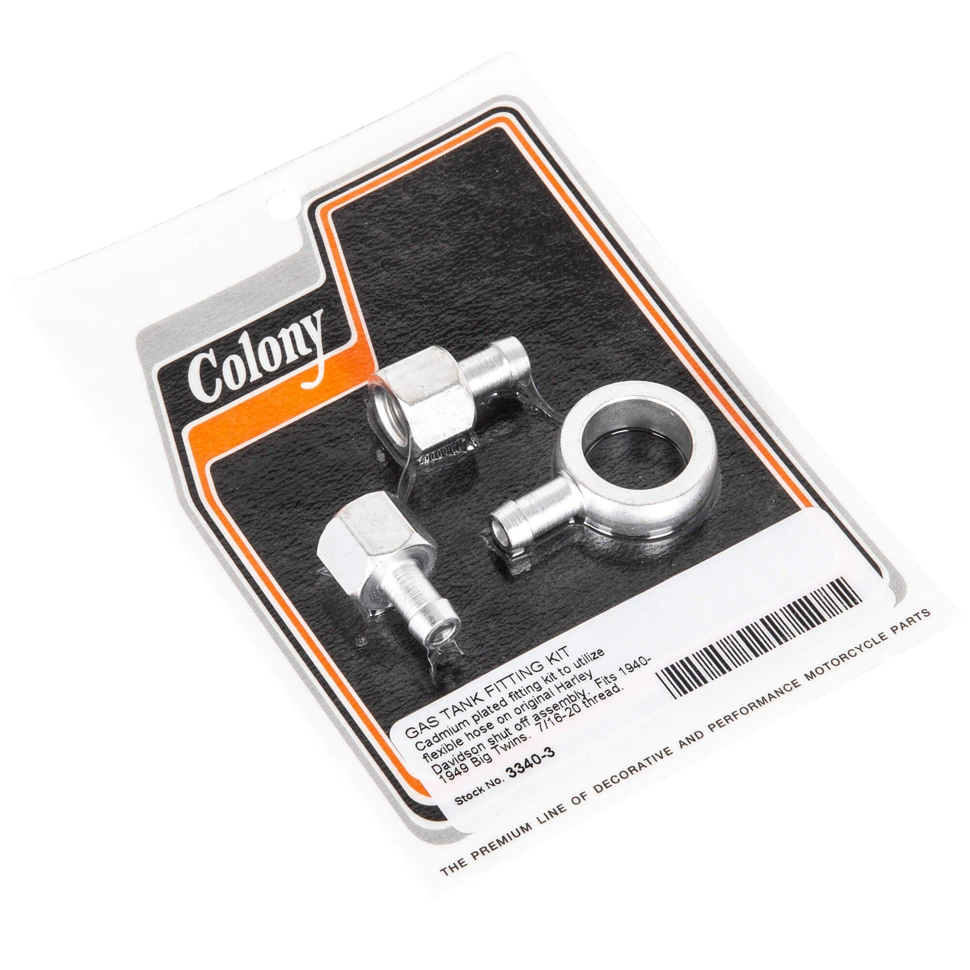 #3340-3 Gas Tank Fitting Kit 1949 Harley-Davidson Big Twins - CAD Plated