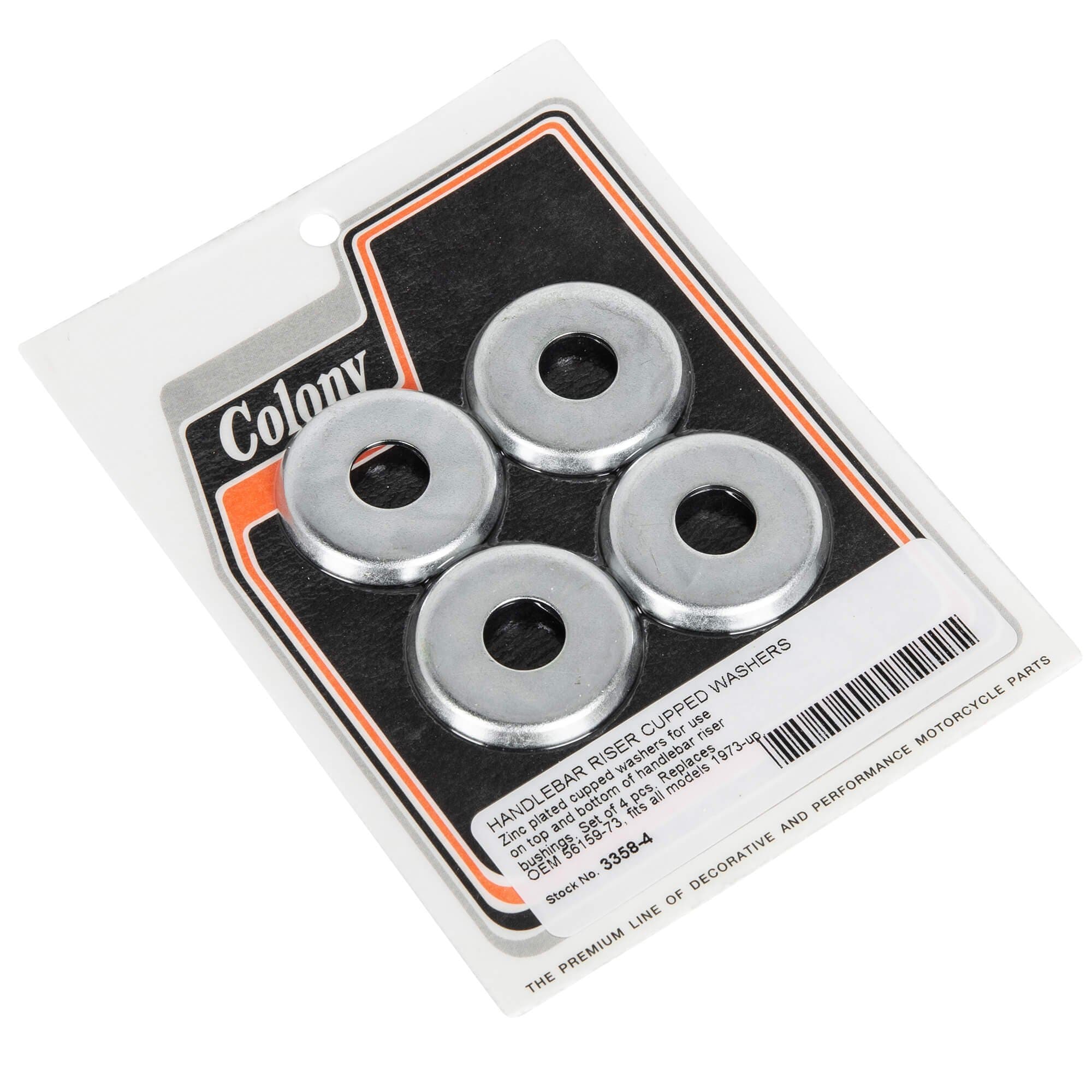#3358-4 Handlebar Riser Cupped Washers 1973-Up Harley-Davidson All Models - Zinc Plated