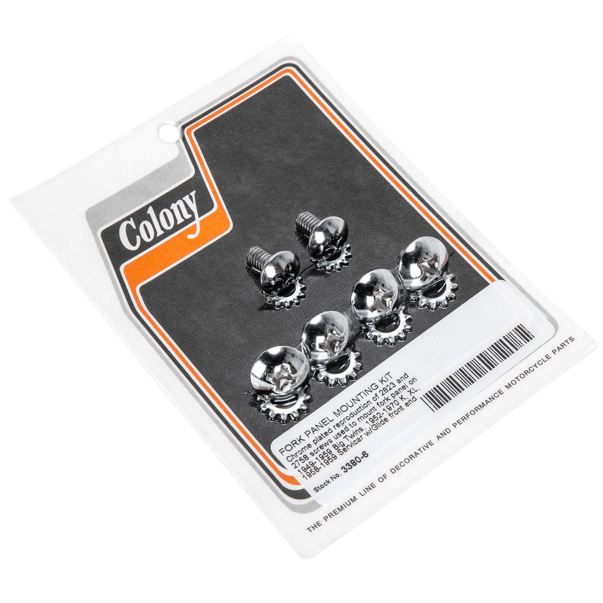 #3380-6 Fork Panel Mounting Kit 1949-1970 Harley-Davidson Big Twins 1952-1970 K/XL - Chrome Plated