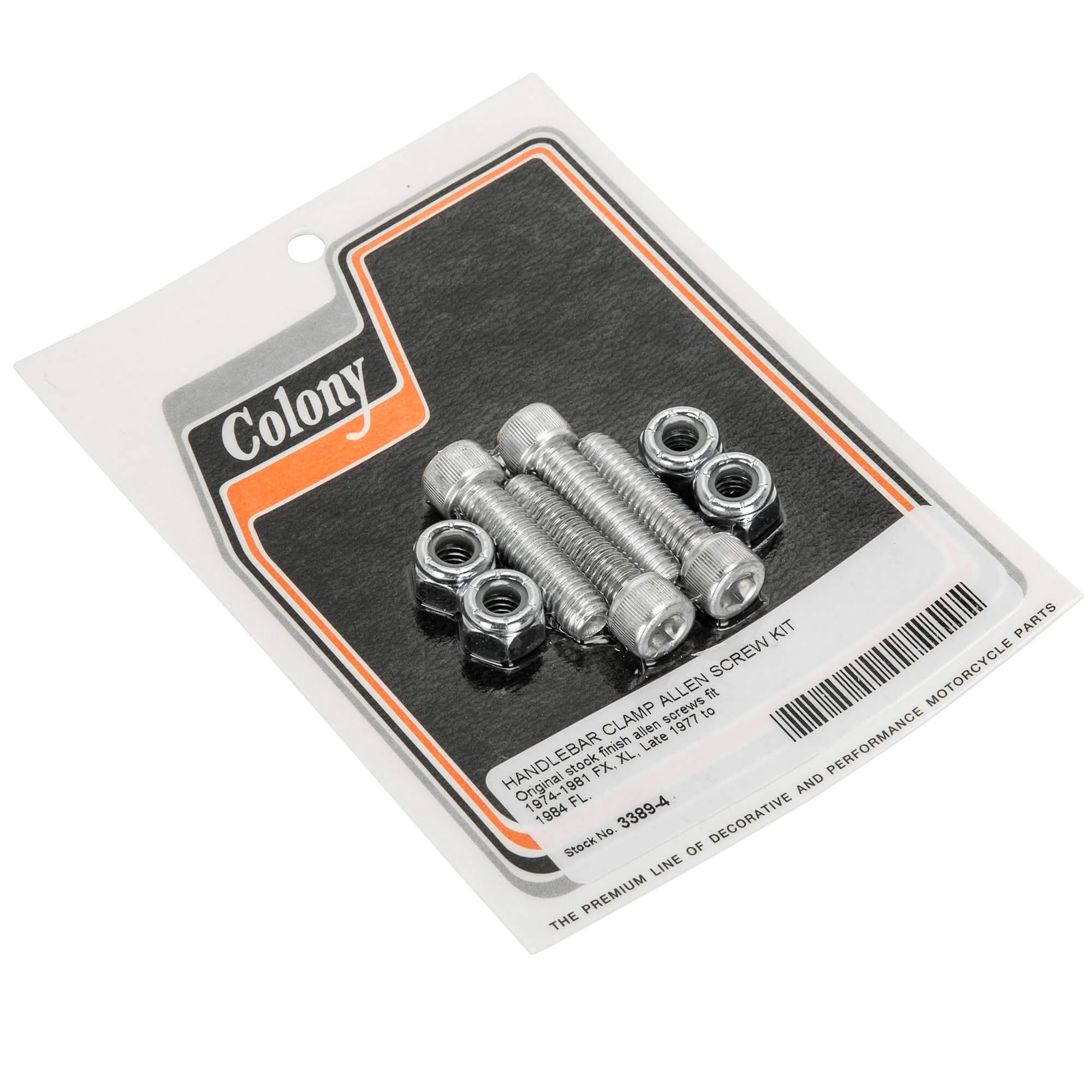 #3389-4 Handlebar Clamp Allen Screw Kit 1974-1981 Harley-Davidson FX/XL Late 1977-1984 FL