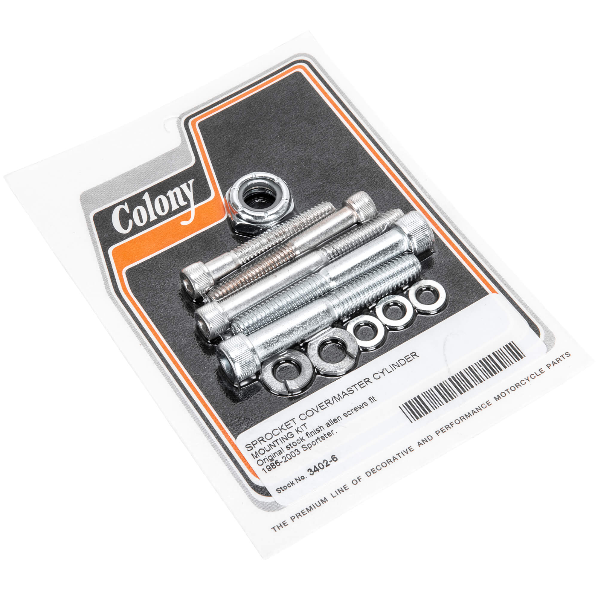 #3402-6 Sprocket Cover & Rear Master Cylinder Mounting Kit 1986-2003 Harley-Davidson XL - CAD Plated