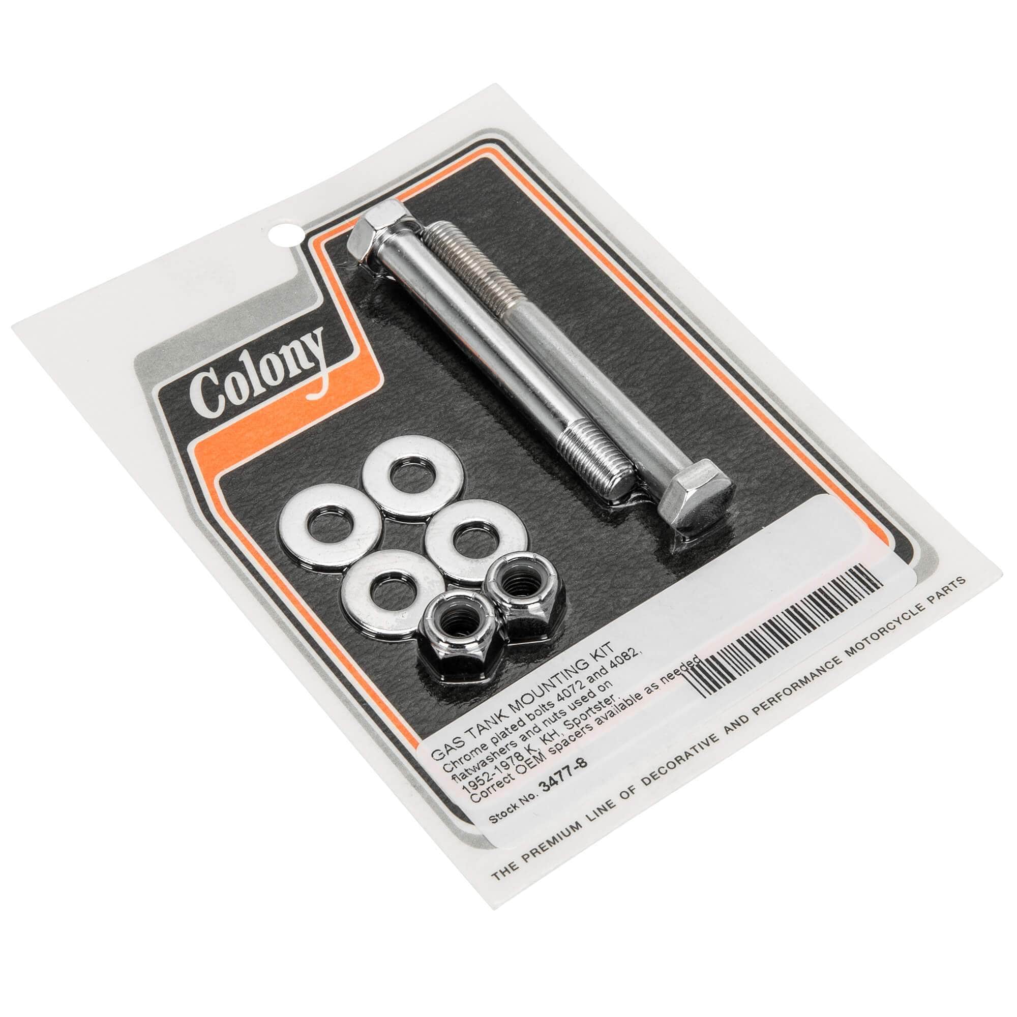 #3477-8 Gas Tank Mount Kit 1952-1978 Harley-Davidson K/KH Sportster - Chrome Plated