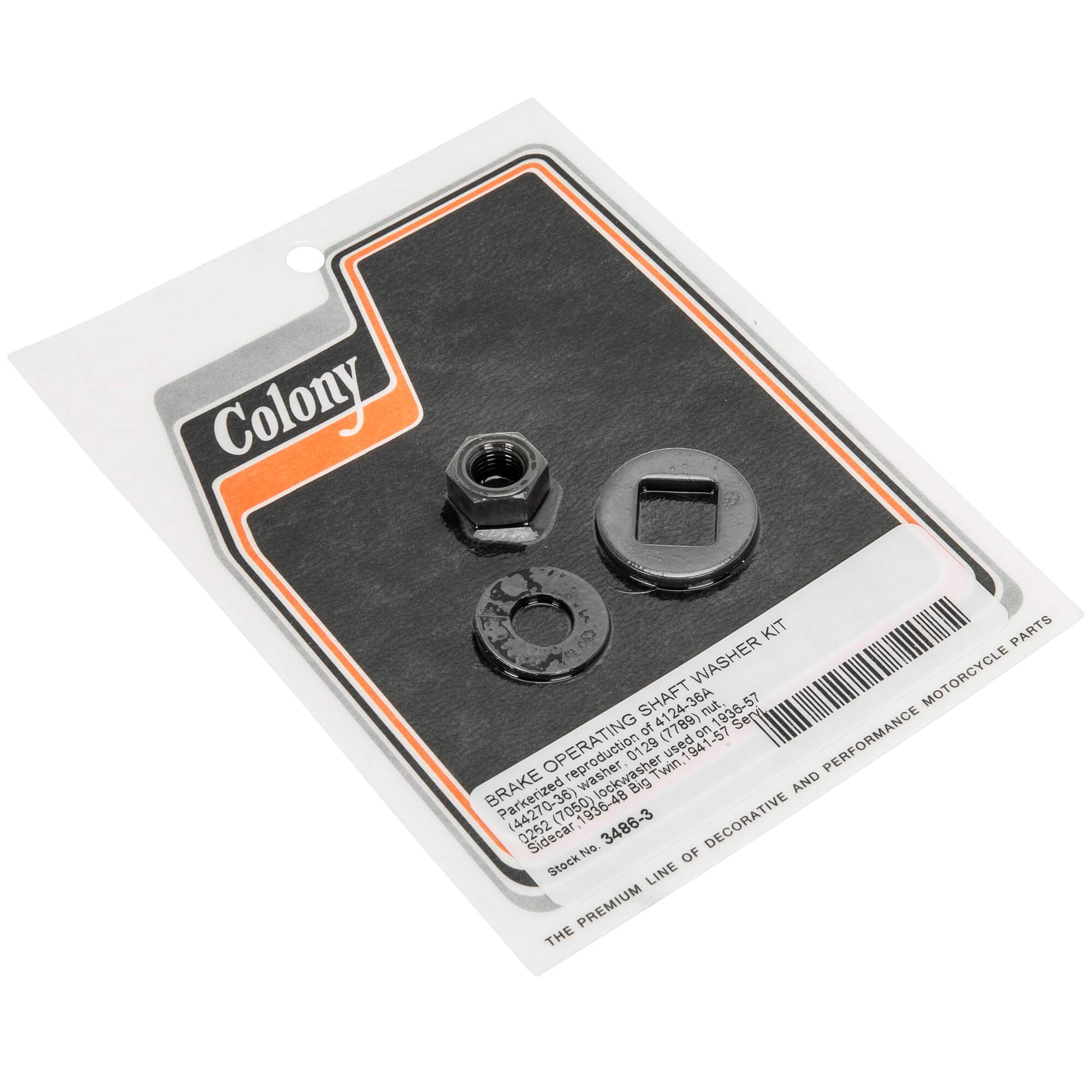 #3486-3 Brake Operating Shaft Washer Kit 1936-1948 Harley-Davidson Big Twin 1936-1957 Sidecars 1941-1957 Servi-cars - Parkerized
