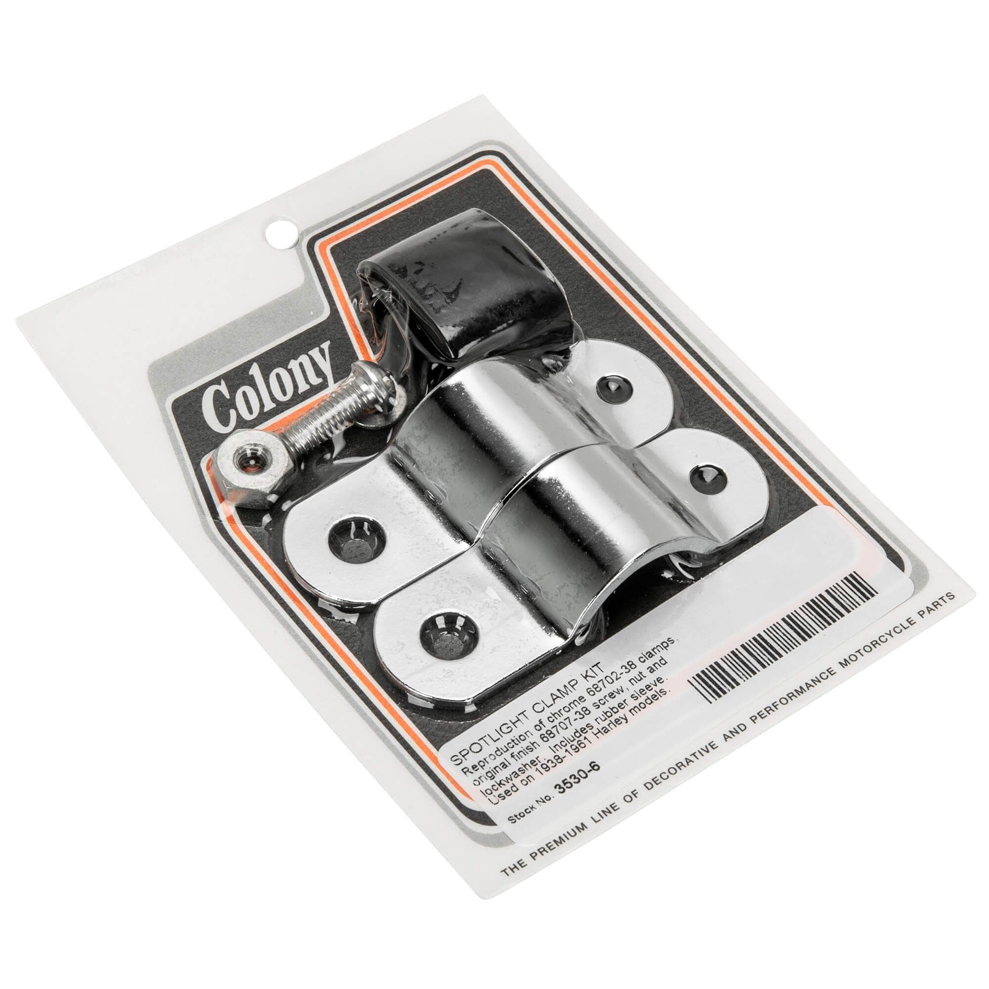 #3530-6 Spotlight Clamp Kit 1938-1961 Harley-Davidson Models- Chrome Plated